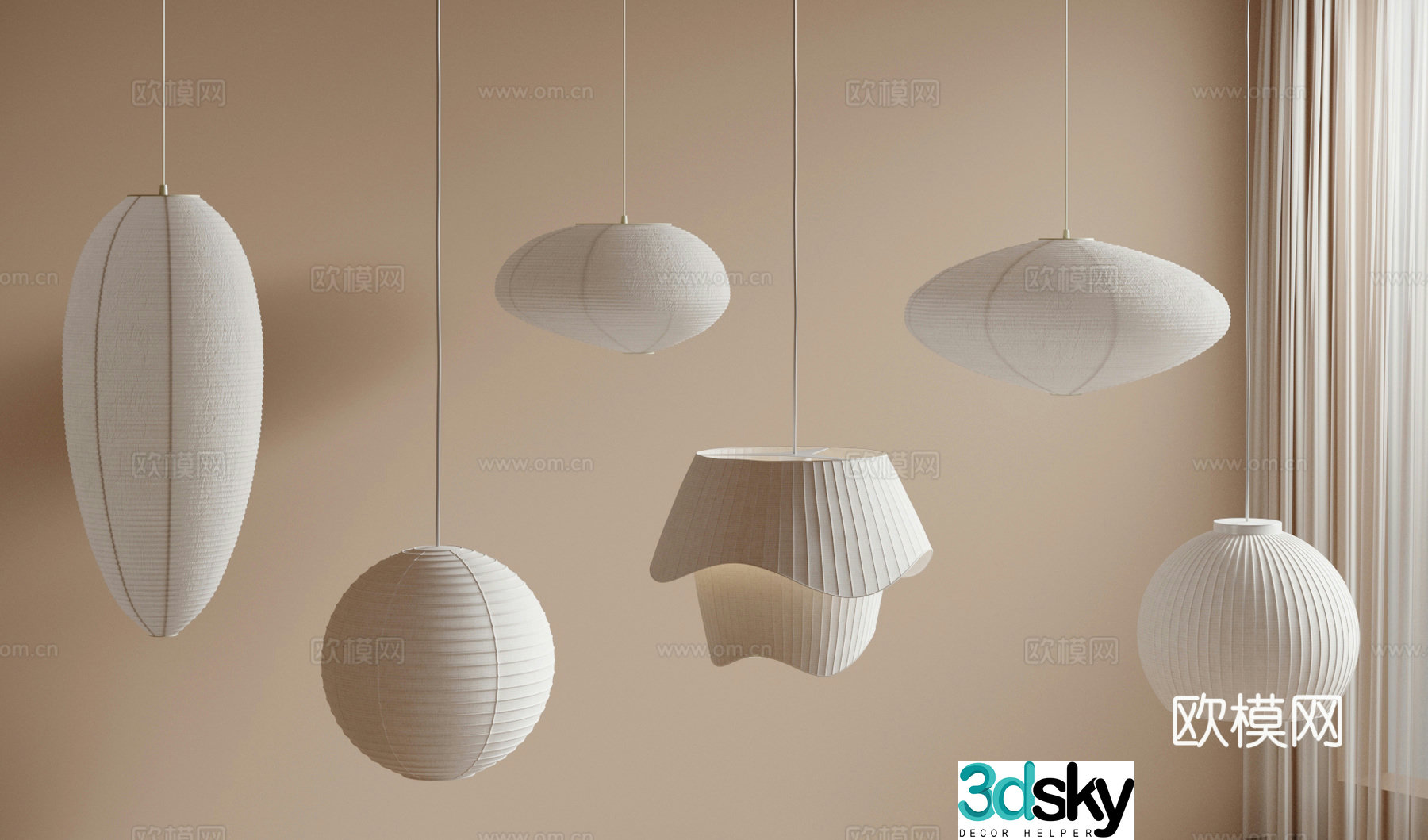 New Chinese chandeliers lantern 3d model