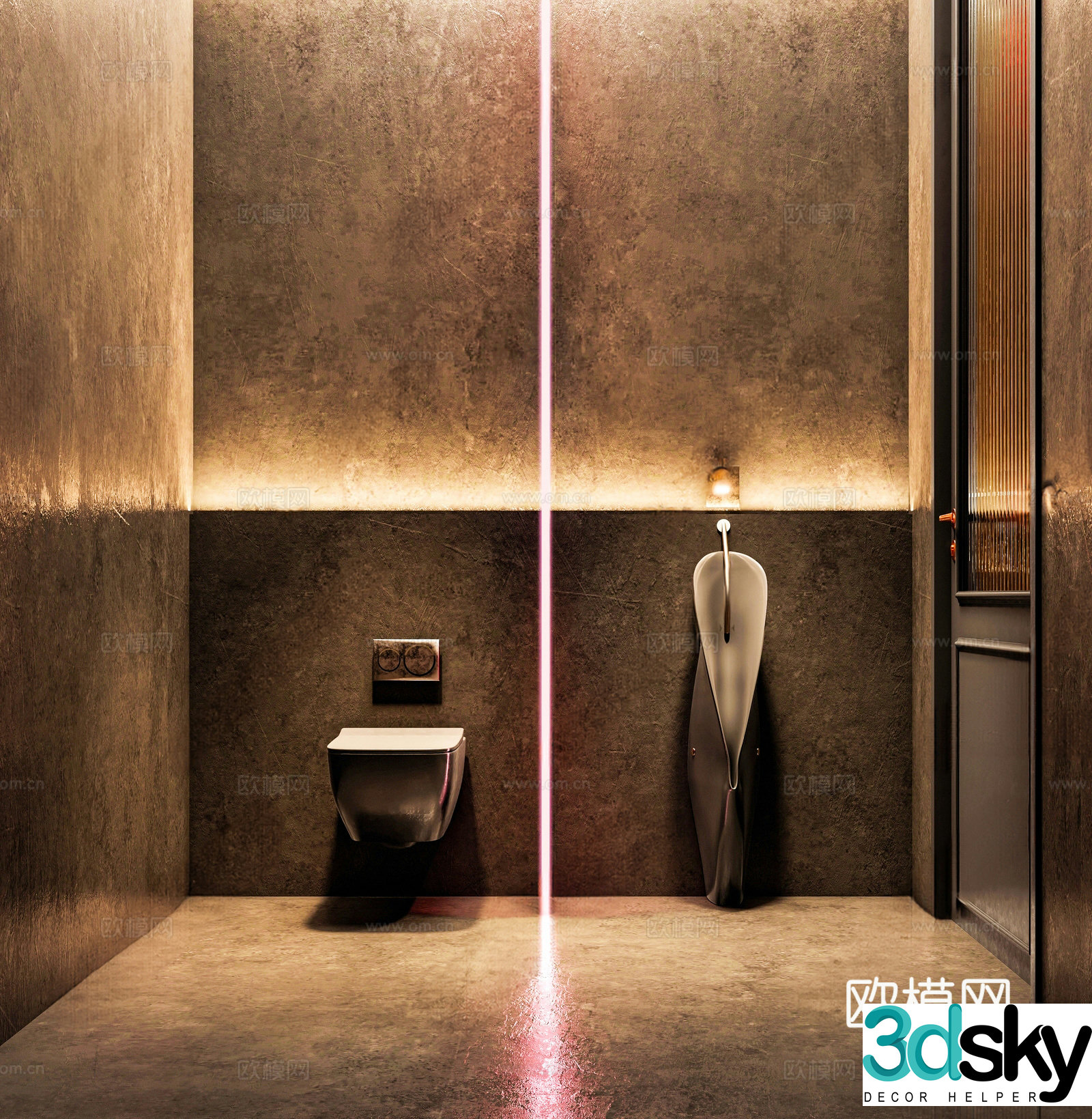 Public bathroom Hotel bathroom Wet and dry bathroom Washing table 3D model