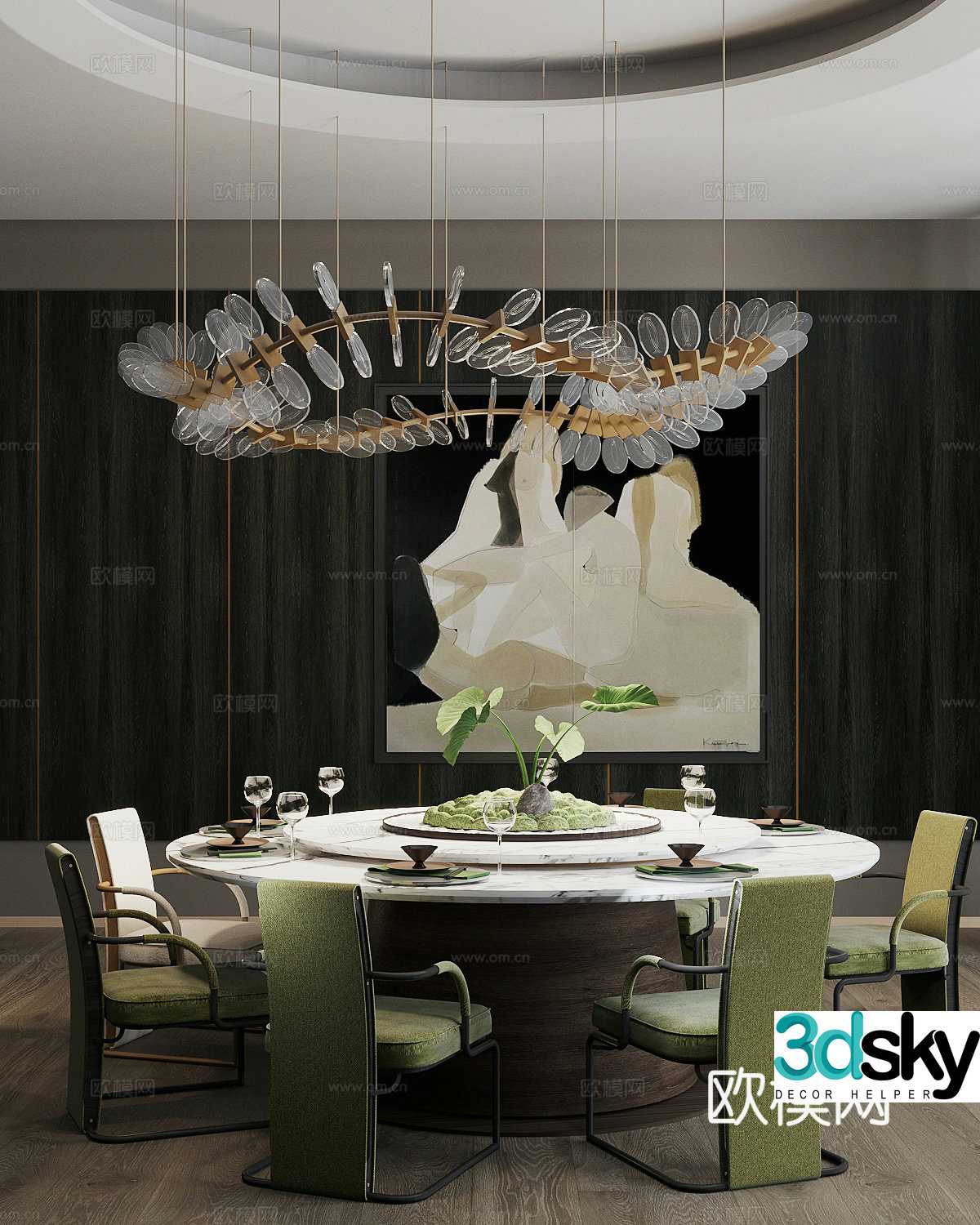Chinese restaurant private room 3D model