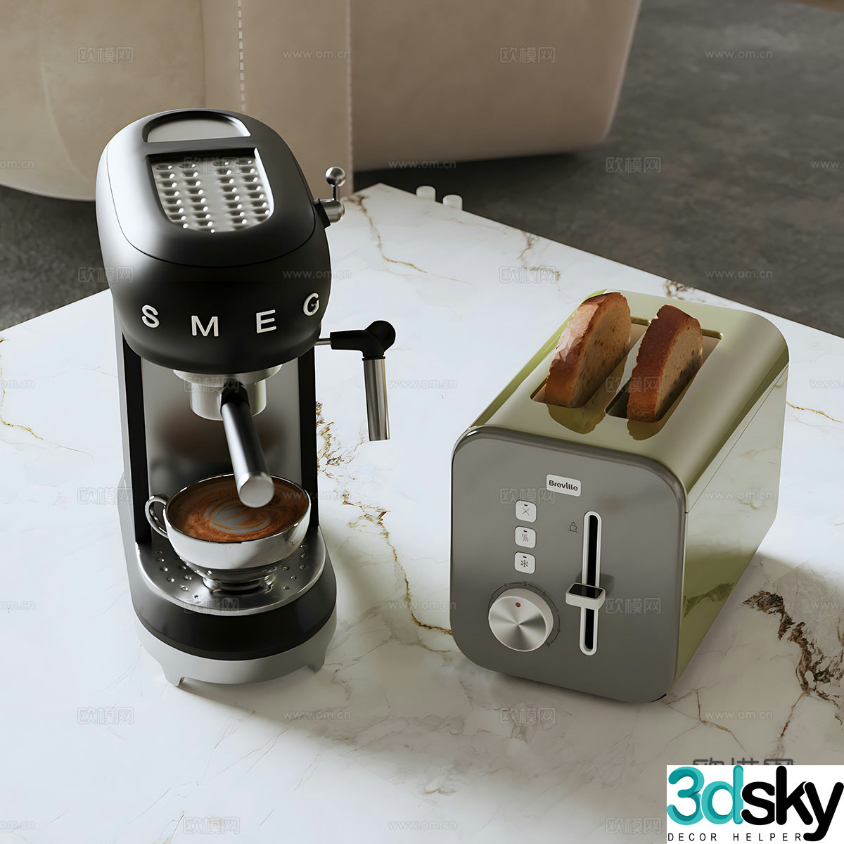 Coffee machine Bread machine 3d model