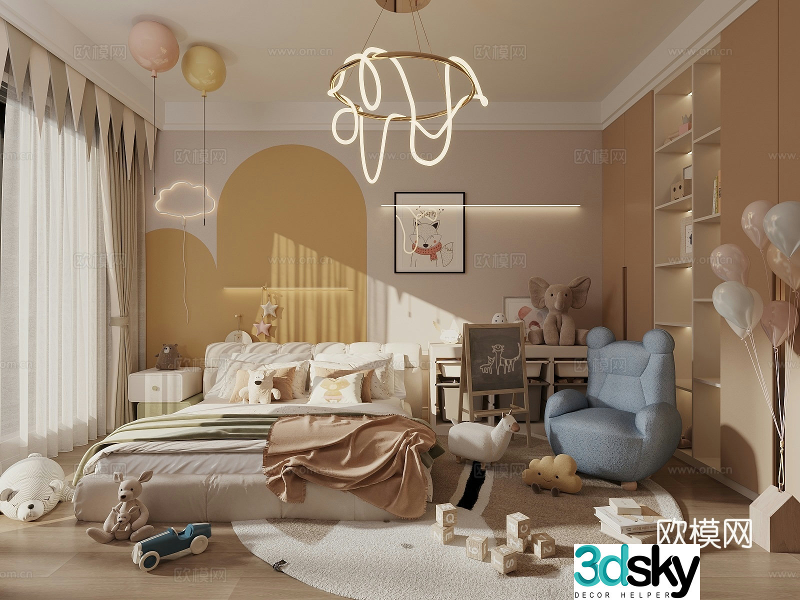 Modern children’s entertainment room Children’s entertainment room Children’s toy room Children’s bedroom Storage cabinet 3d model
