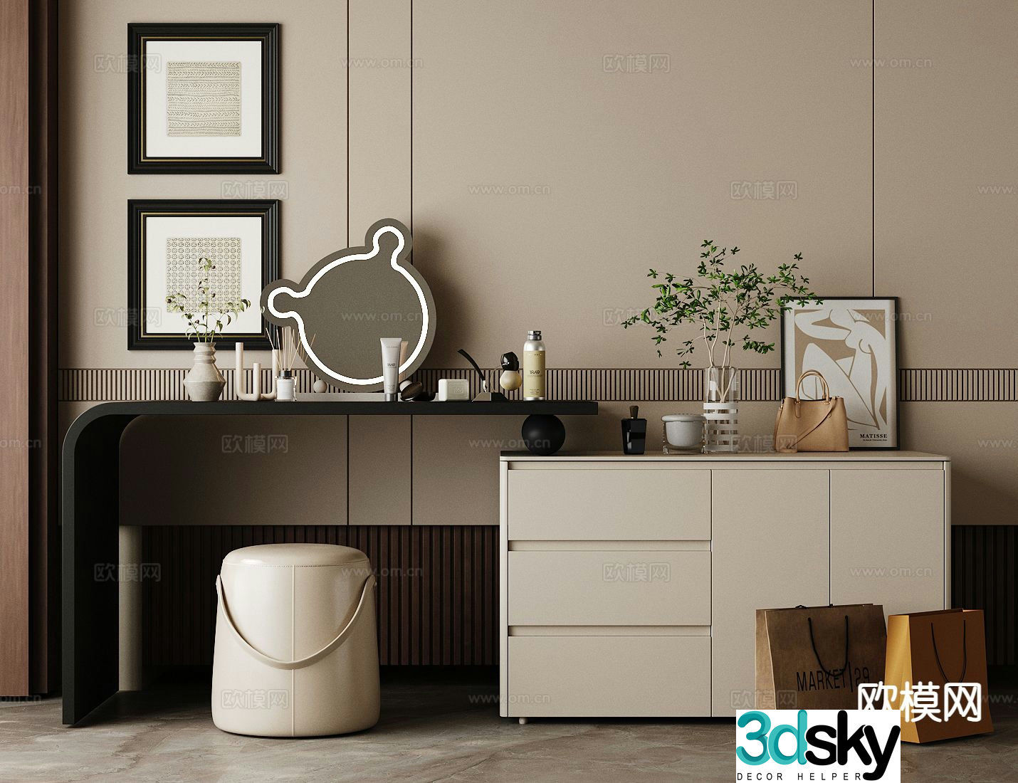 Italian dressing table 3d model