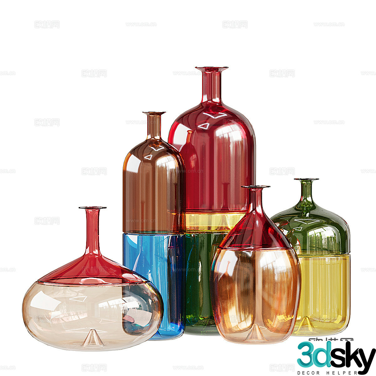 Stained glass vase 3d model