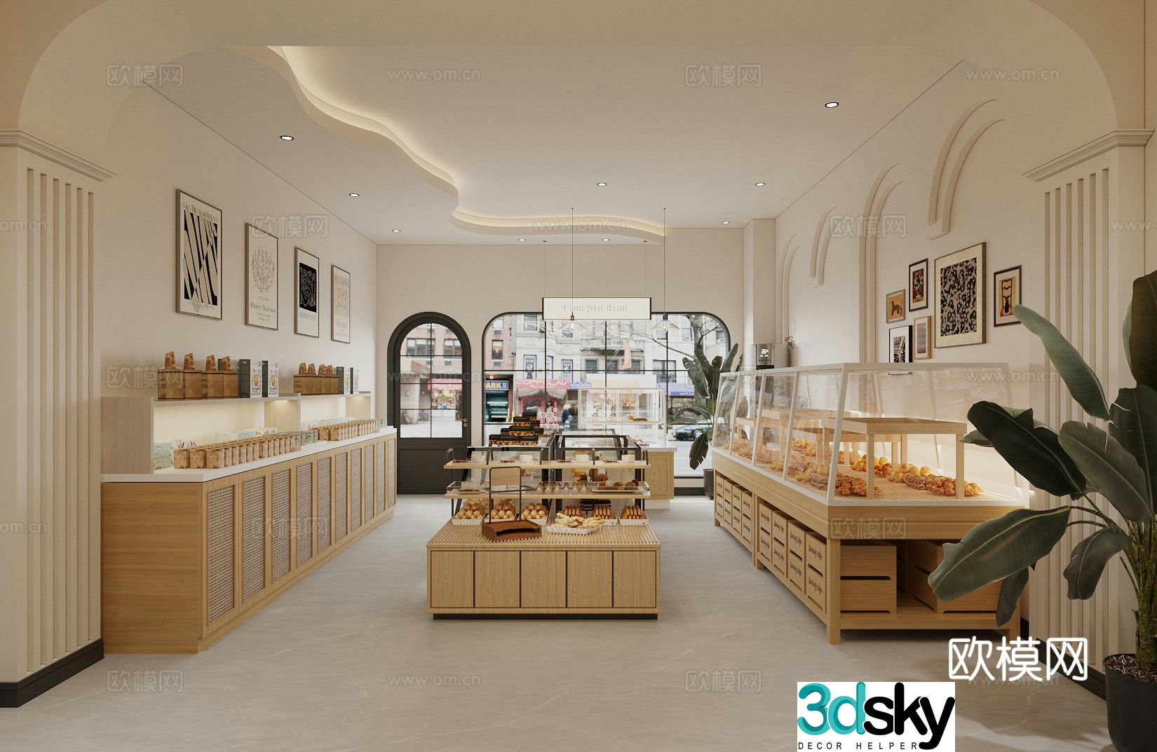 Modern dessert bakery 3d model