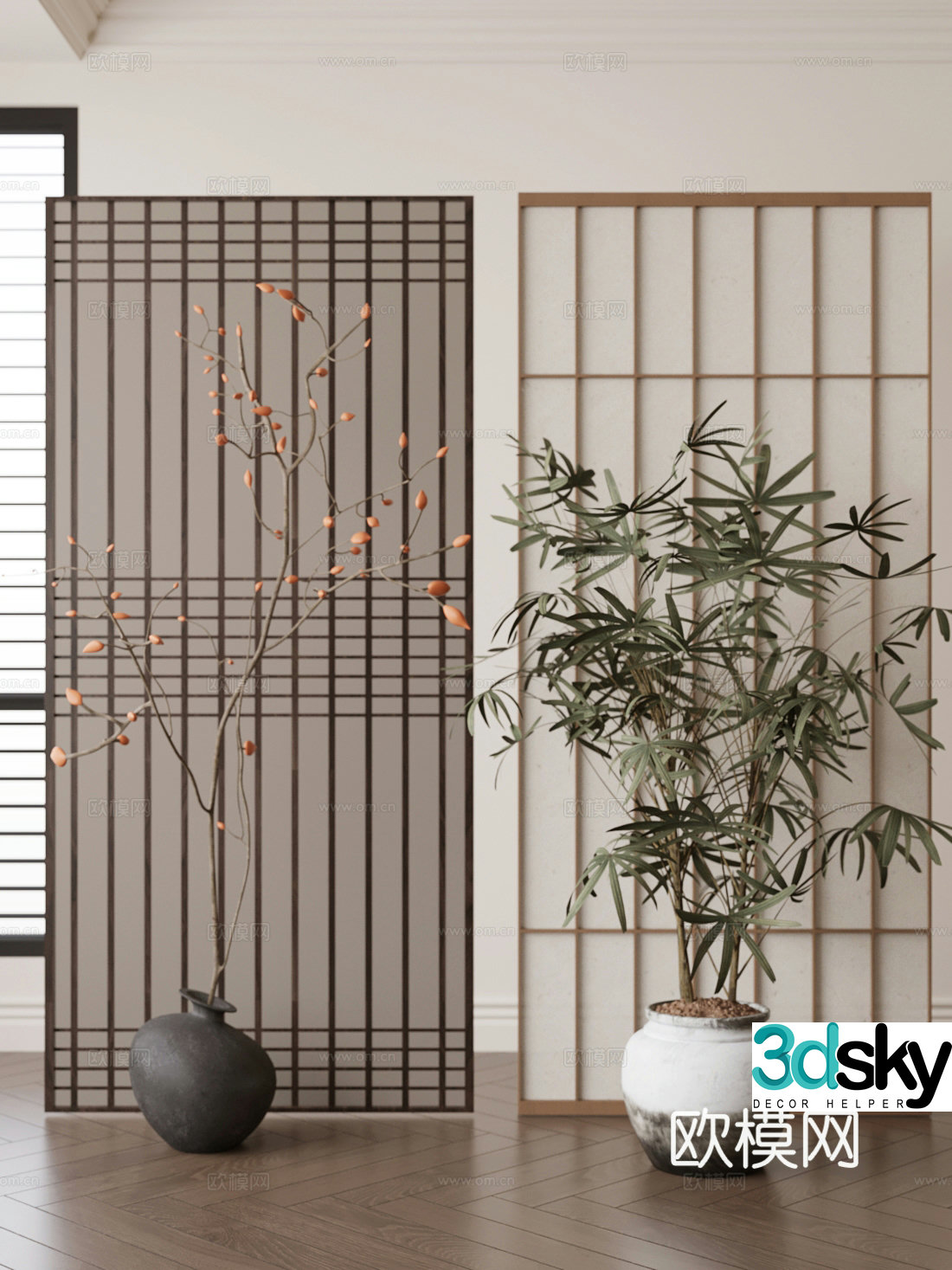 New Chinese style screen landscape screen banner screen 3d model