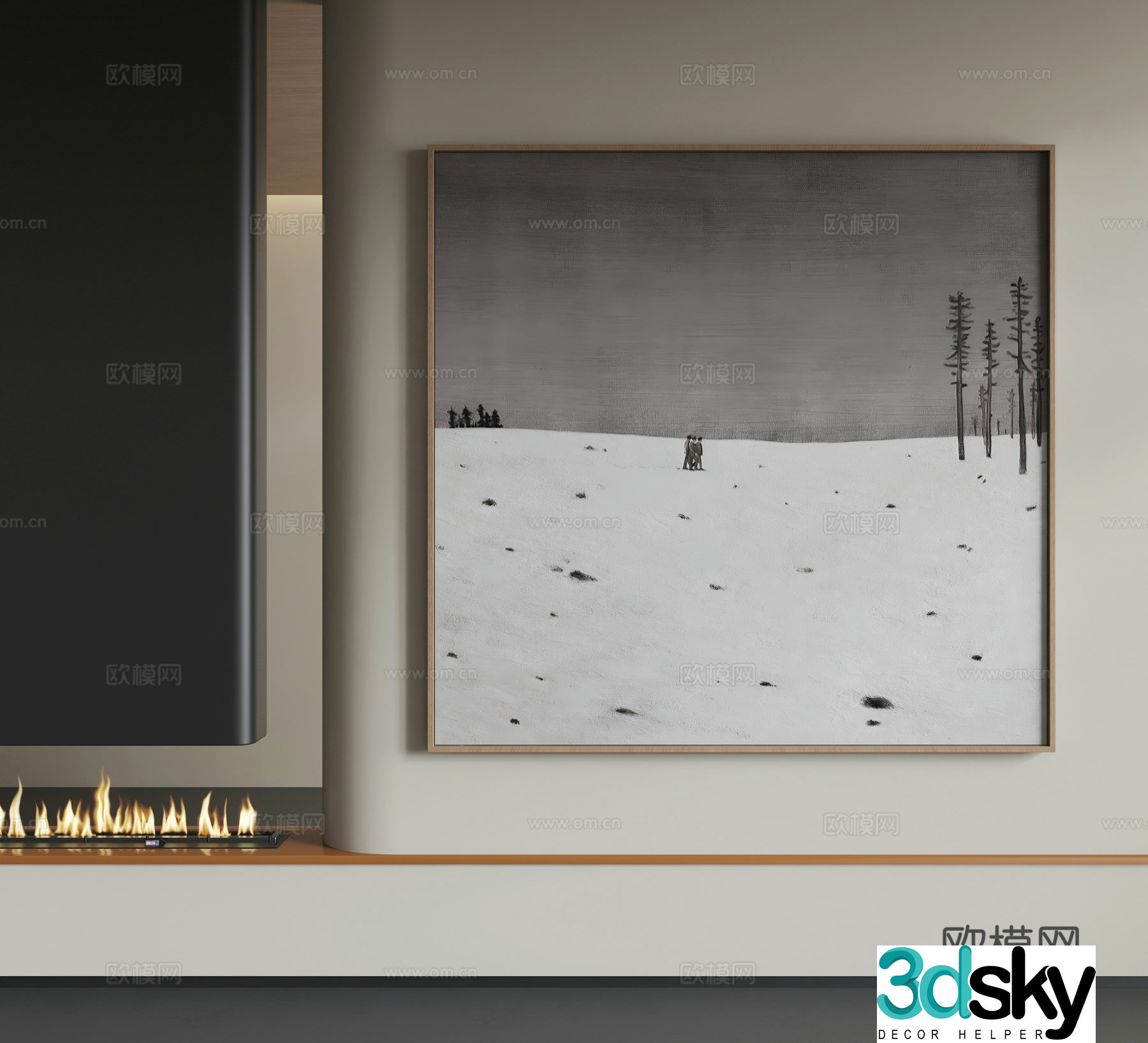 Modern abstract hanging paintings Modern minimalist hanging paintings Modern Italian hanging paintings 3D model