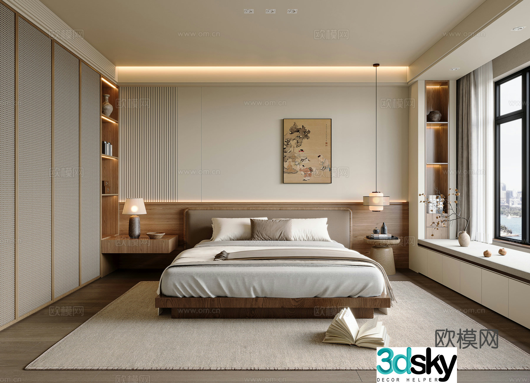 New Chinese style Song style bedroom 3D model