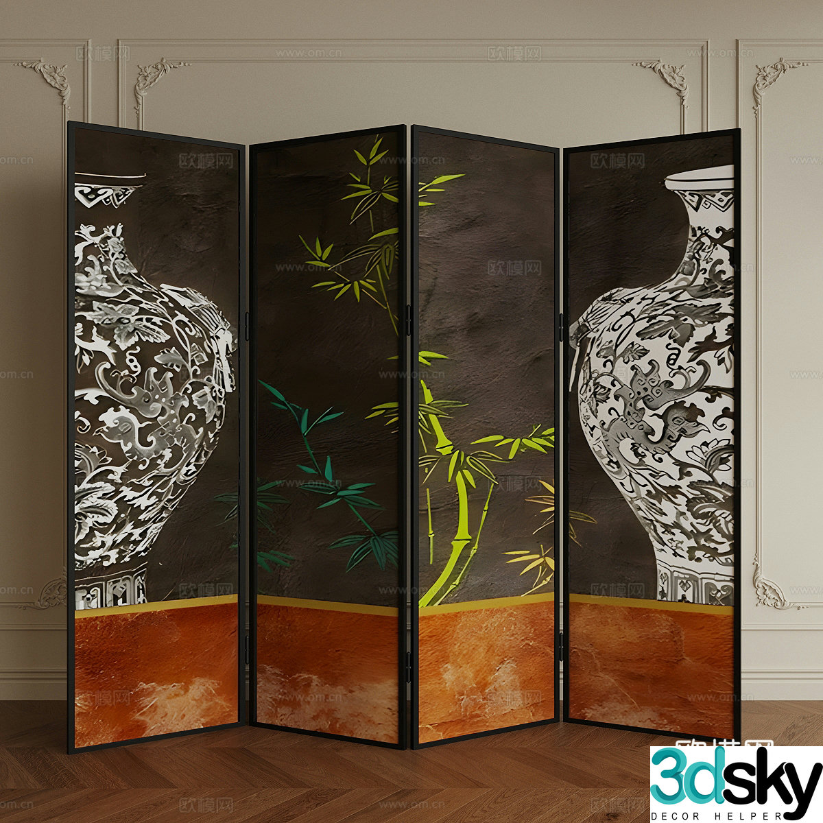 Medium-old screen movable screen foldable screen 3D model
