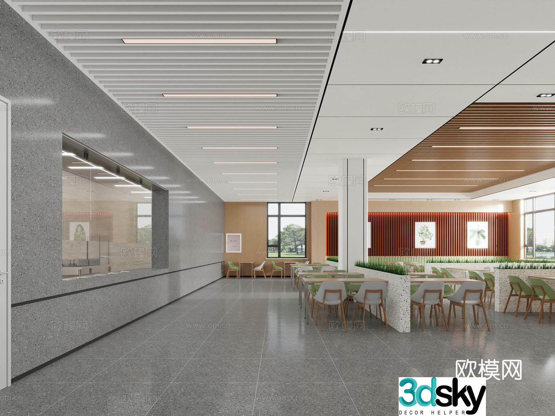 Canteen Staff Restaurant 3D Model