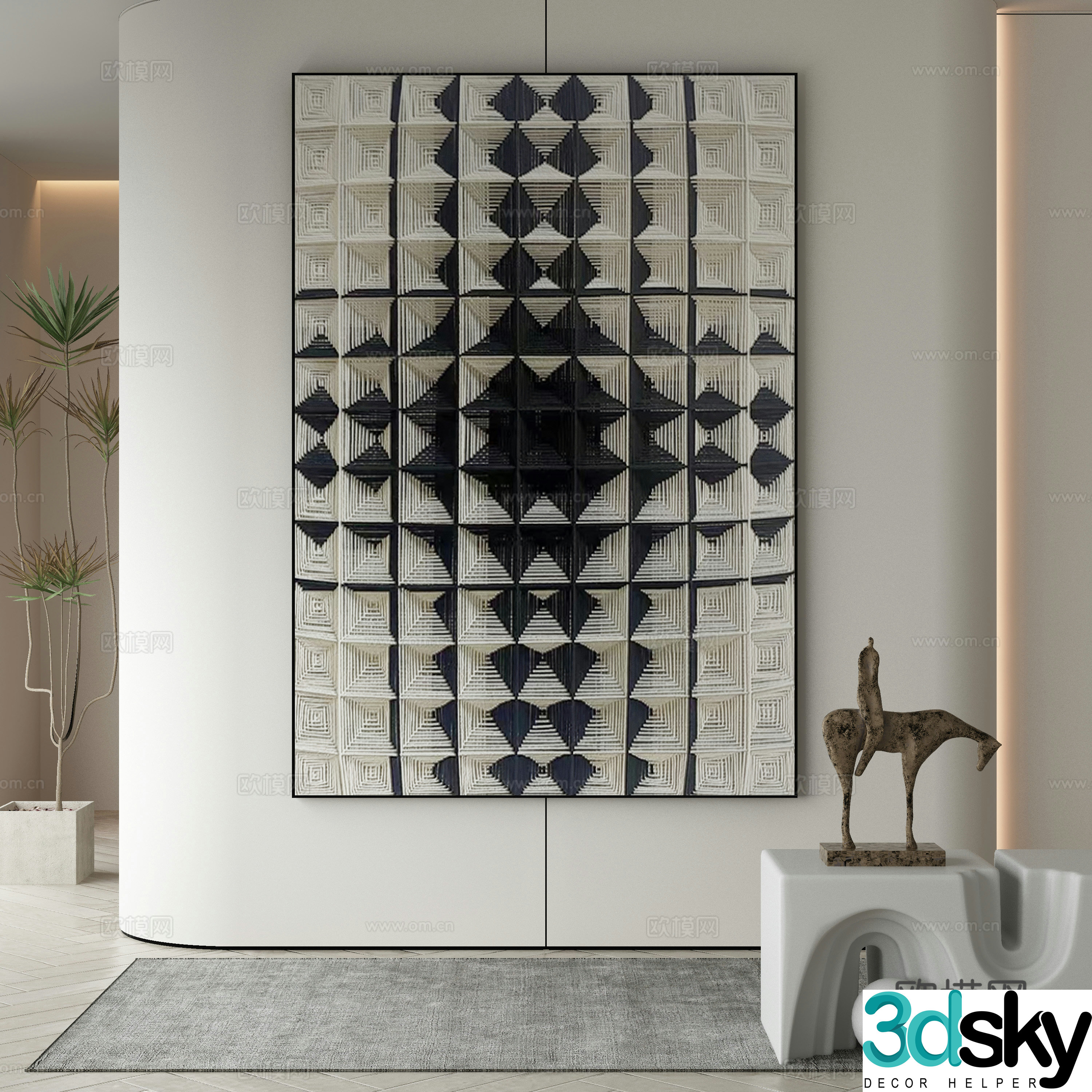 Wasabi hanging painting oil painting 3d model