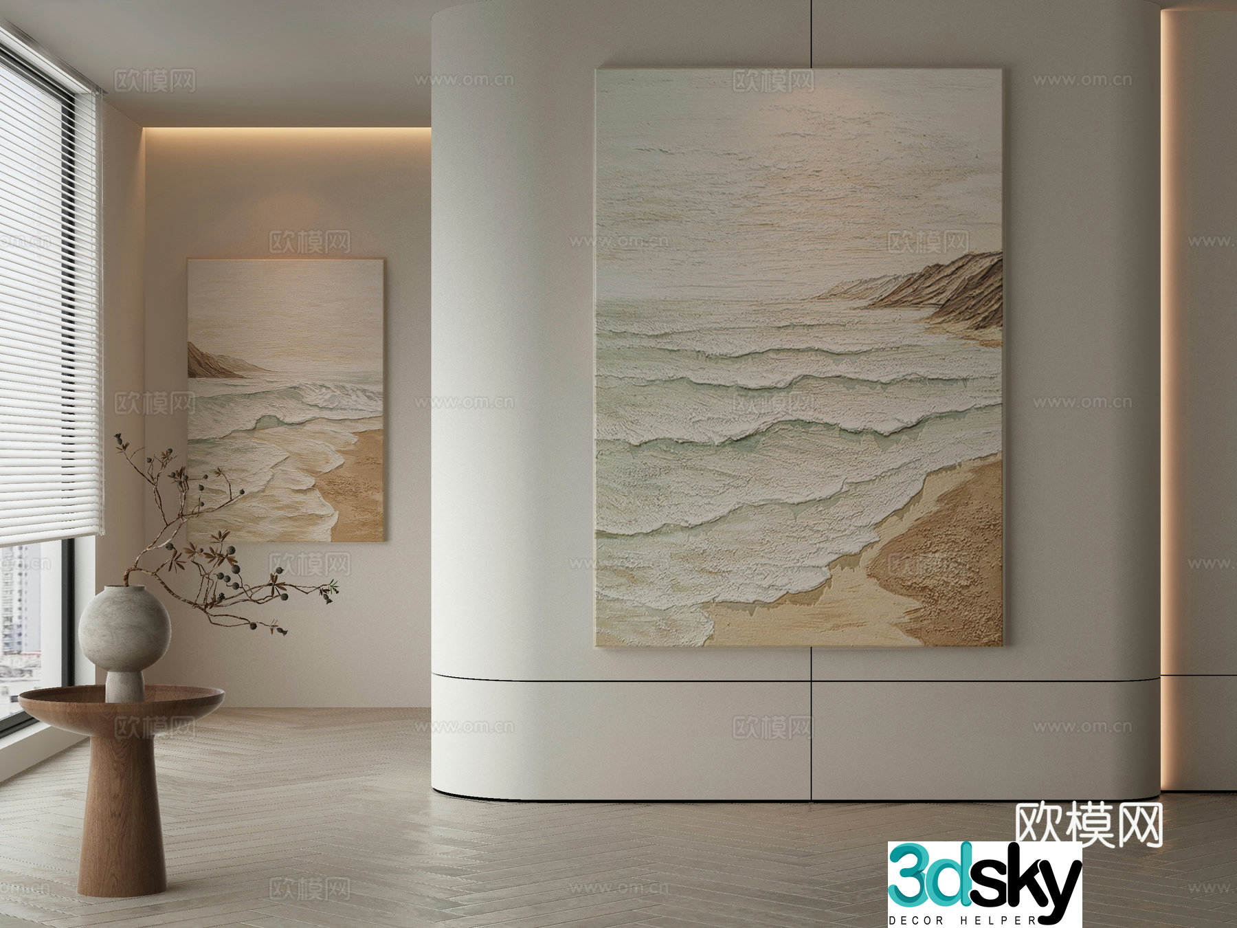 Wasabi hanging painting oil painting 3d model