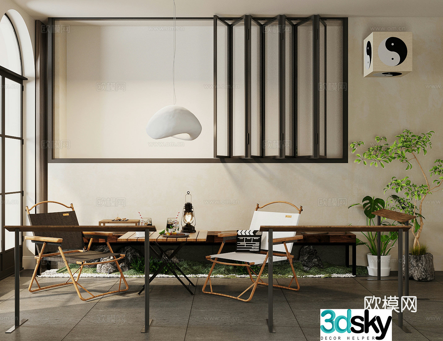 Wasabi outdoor table and chairs Camping table and chairs 3D model