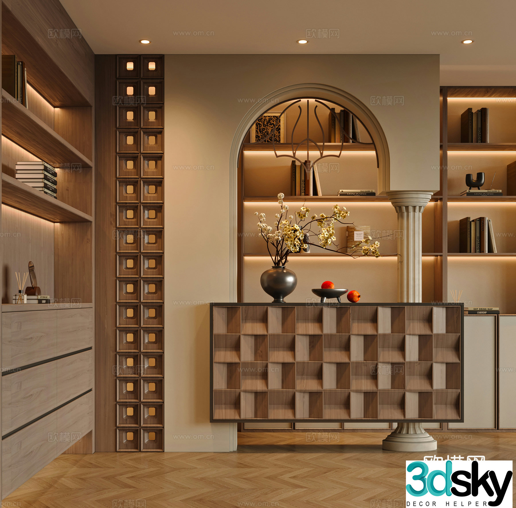 Middle-aged style entrance 3D model