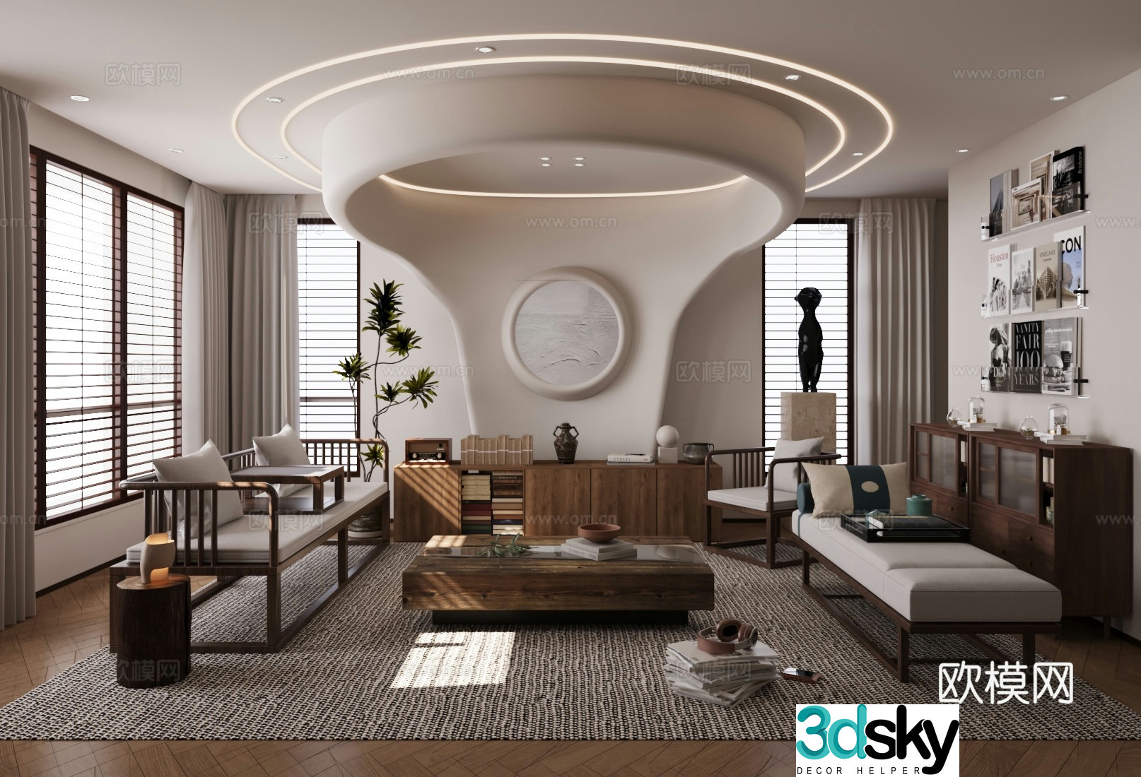 Middle-aged living room 3d model