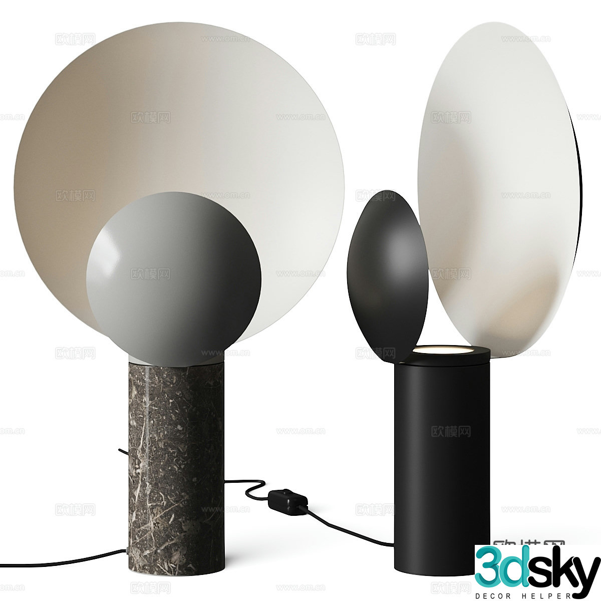 Modern Italian light luxury Cache DFTP desk lamp 3d model