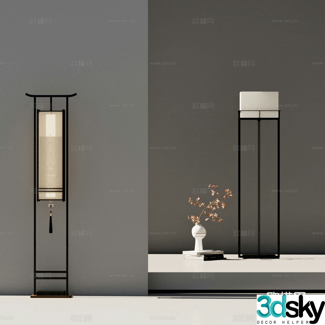 New Chinese style floor lamp Floor lamp 3D model