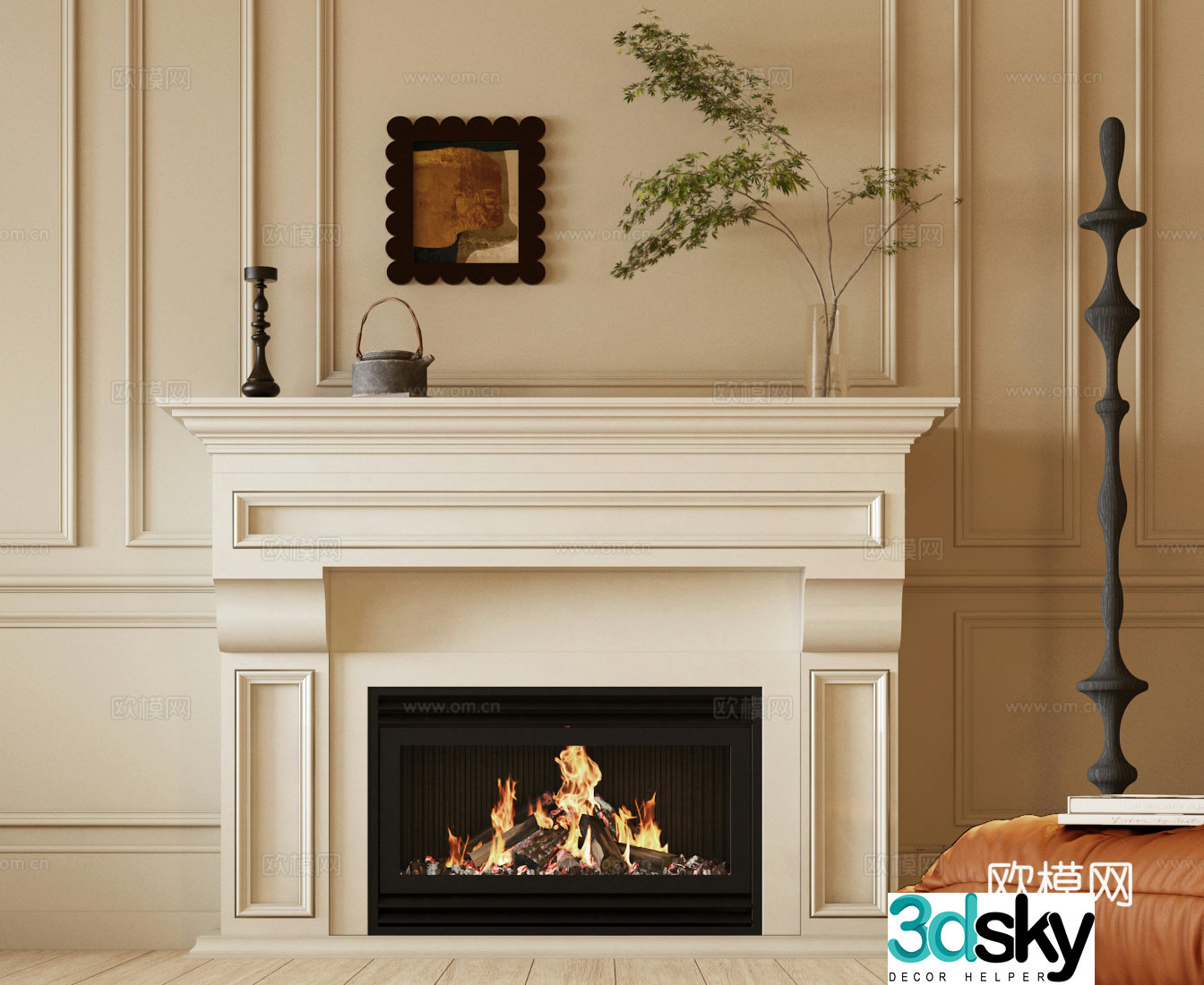 European fireplace French fireplace American fireplace 3d model