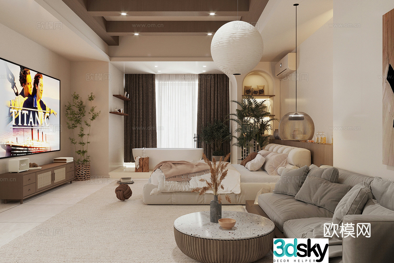 Wasabi Hotel Wasabi Hotel Room B&B Room Standard Room Hotel Hotel Big Bed and Bedroom 3D Model