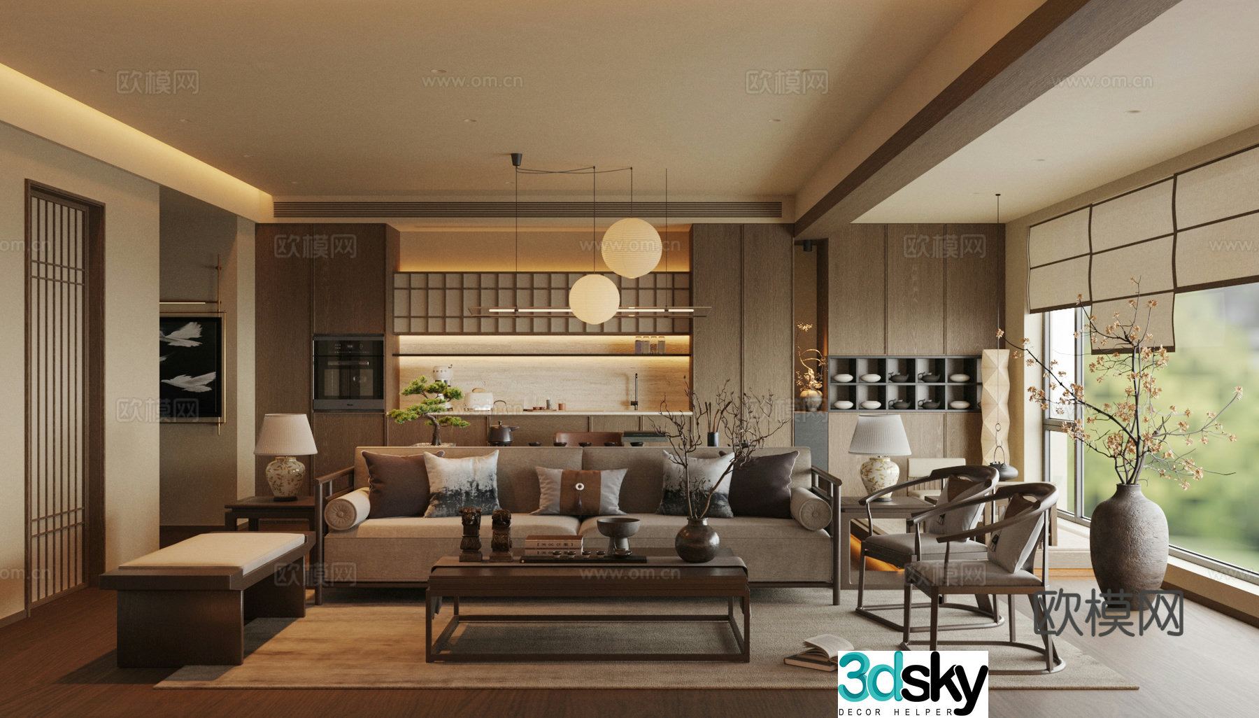 New Chinese living room 3D model