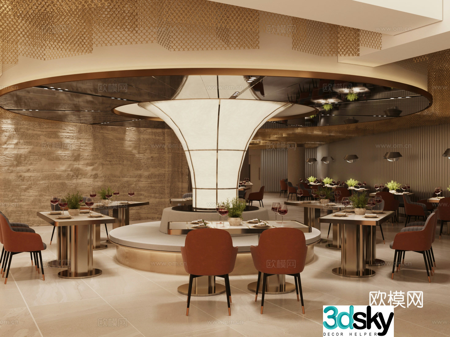 Modern Western Restaurant Buffet Restaurant Music Restaurant 3D Model