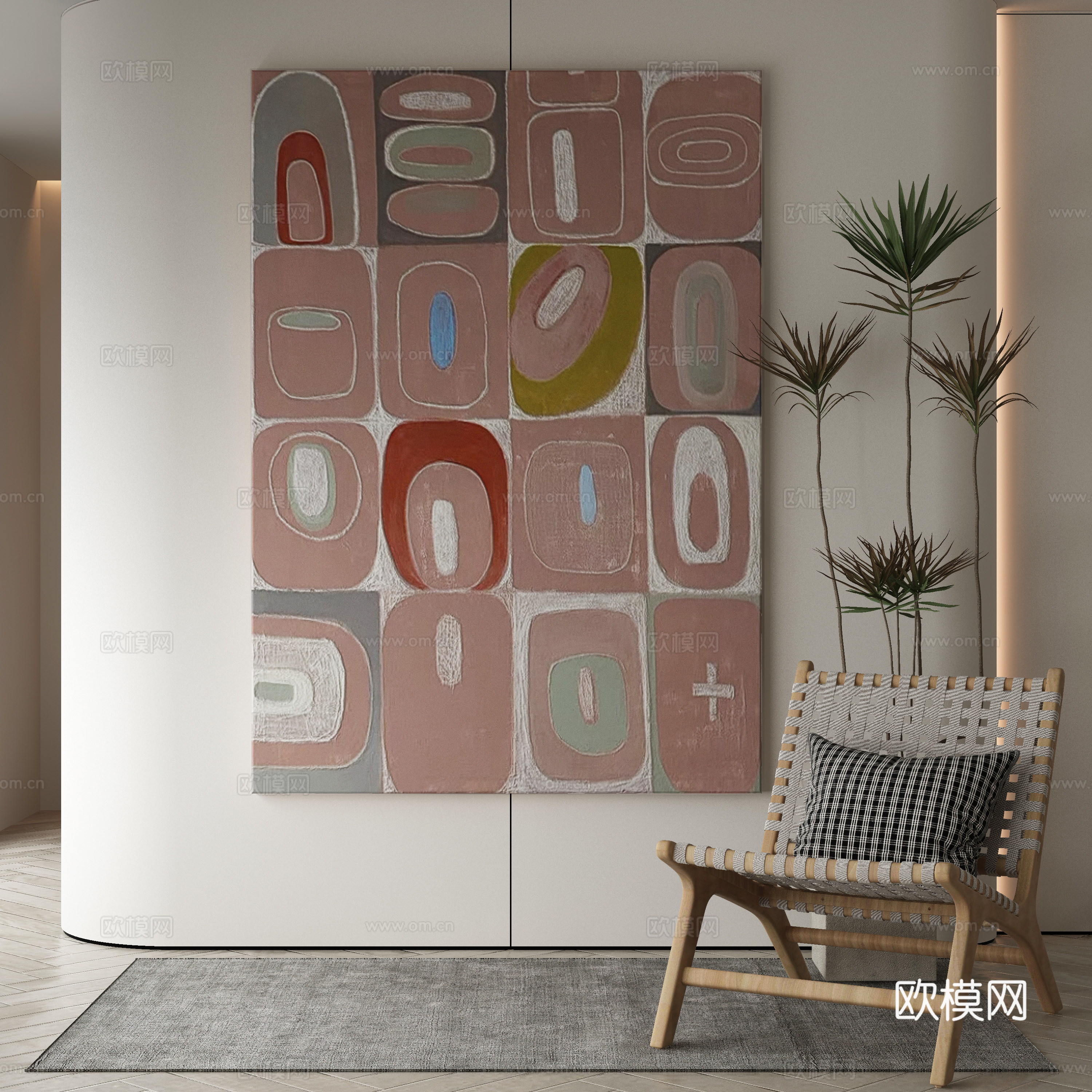 Wasabi hanging painting oil painting 3d model
