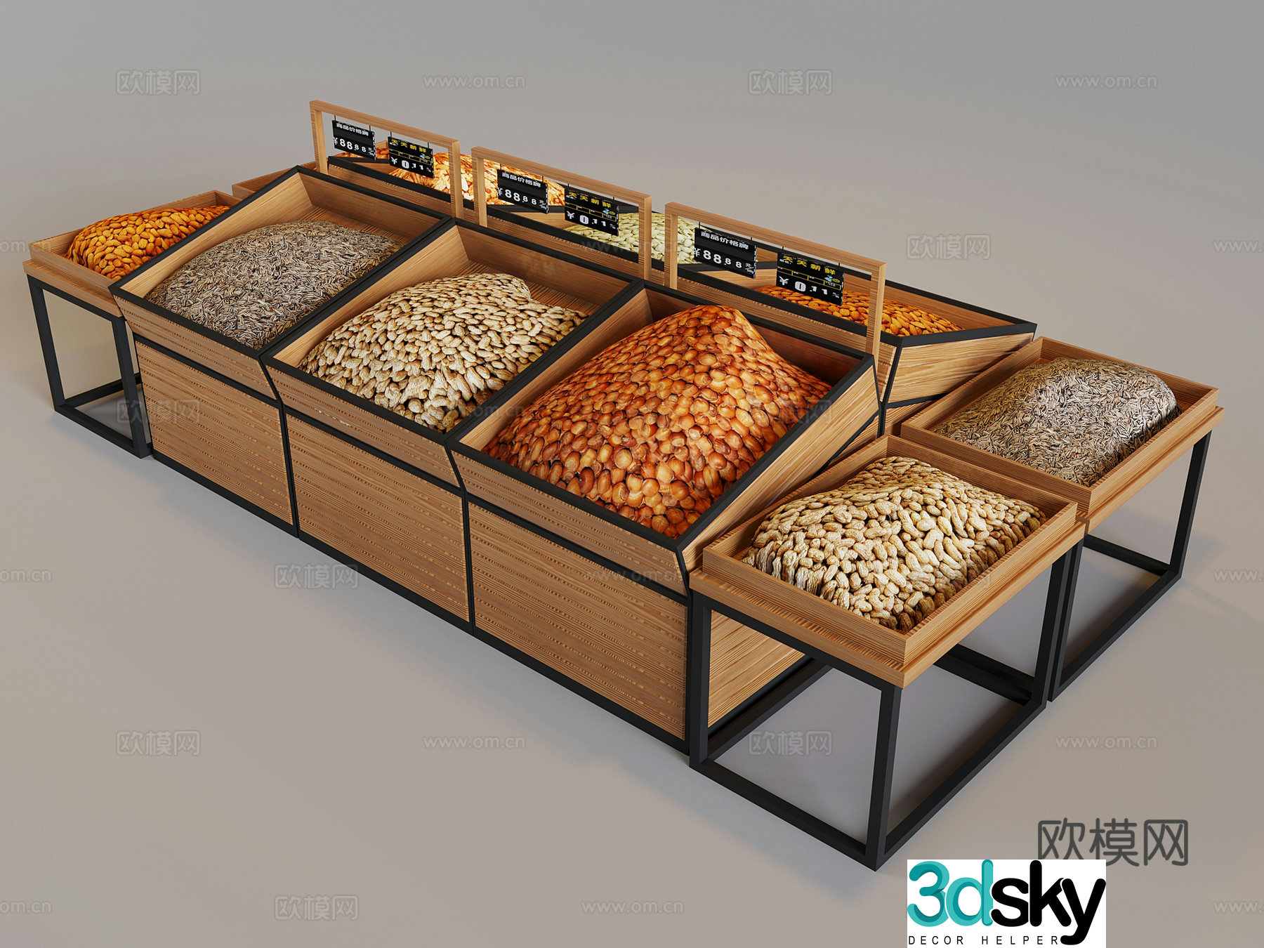 Peanut melon seed display shelf Nut display shelf display cabinet 3D model