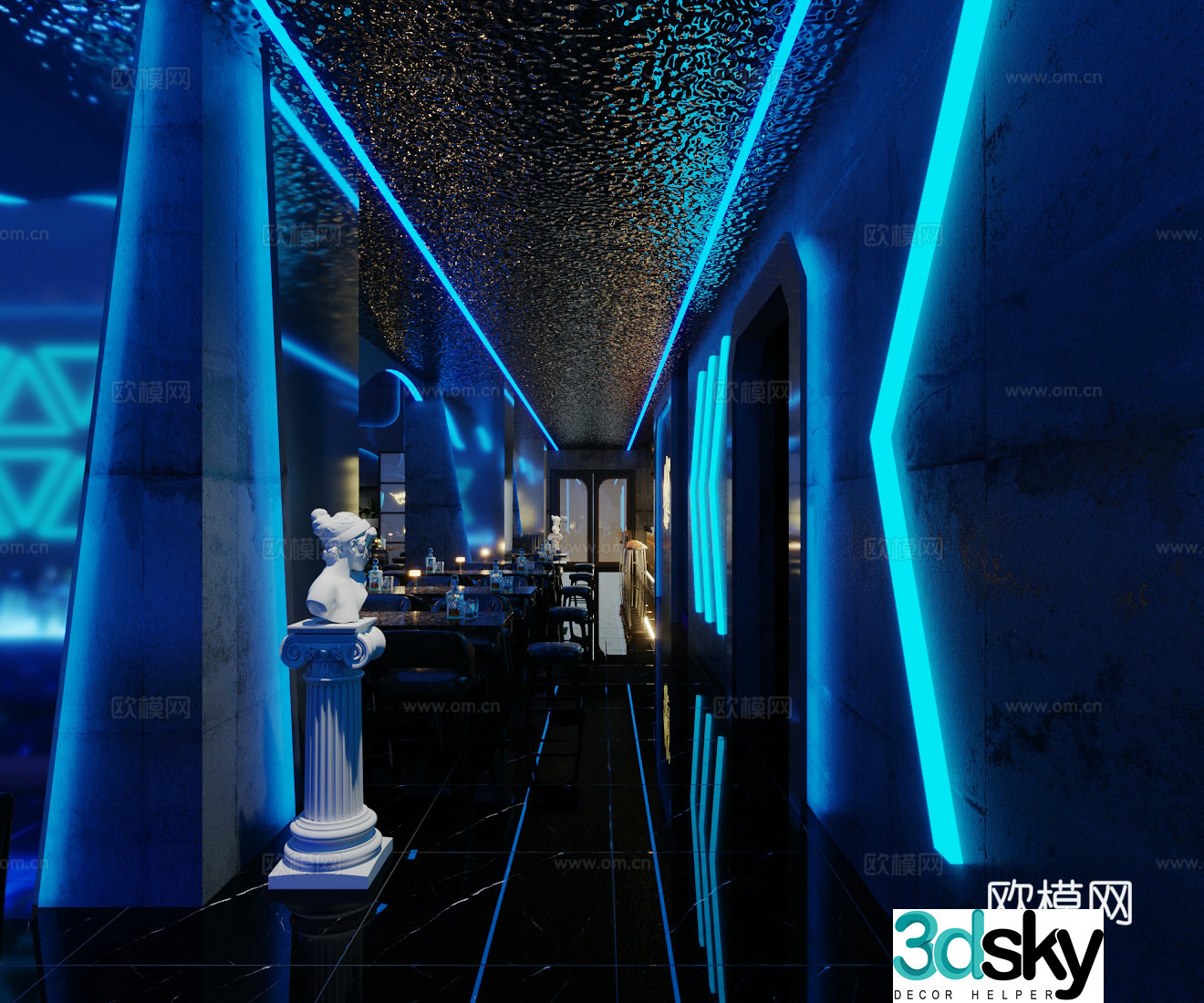 Modern bar Bar aisle Tavern aisle 3d model