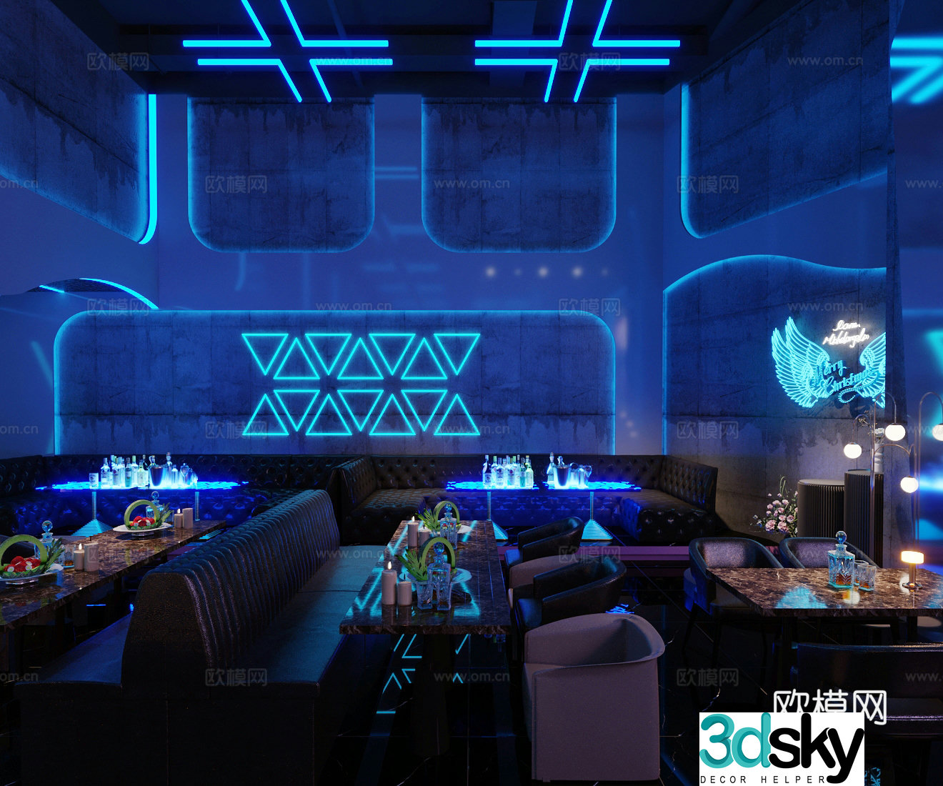 Modern bar nightclub disco 3d model