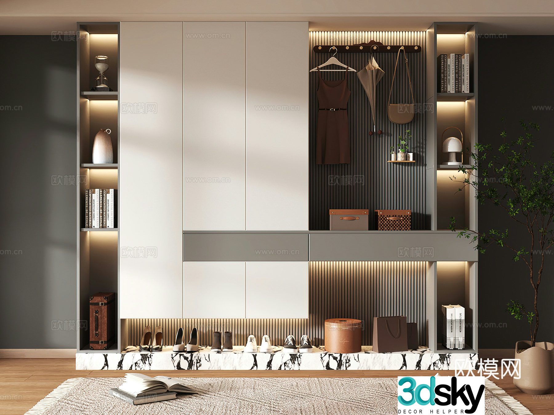 Shoe cabinet design shoe cabinet partition shoe cabinet porch shoe cabinet shoe cabinet rendering 3D model