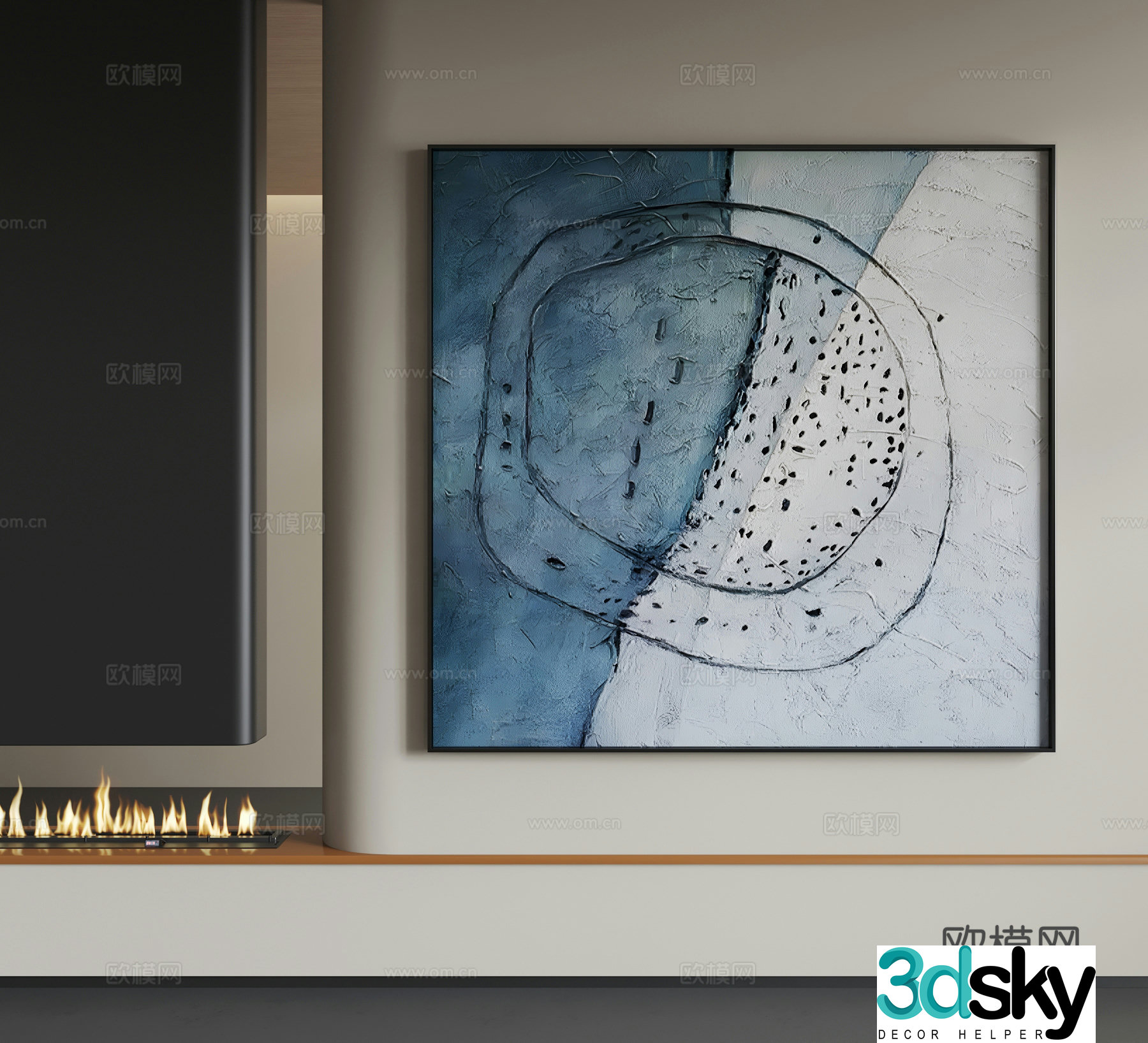 Modern abstract hanging paintings Modern minimalist hanging paintings Modern Italian hanging paintings 3D model