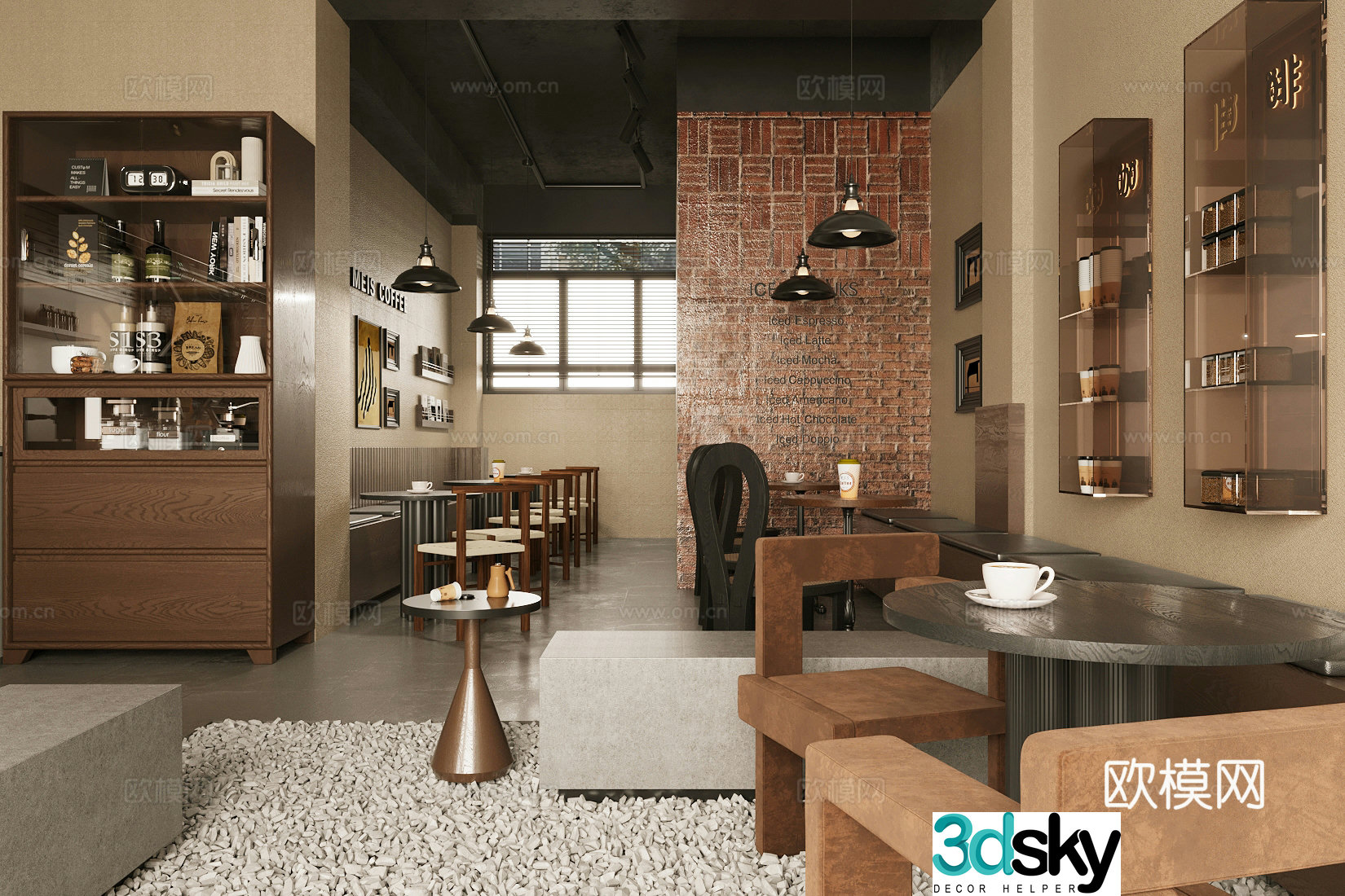 Middle style coffee shop 3d model