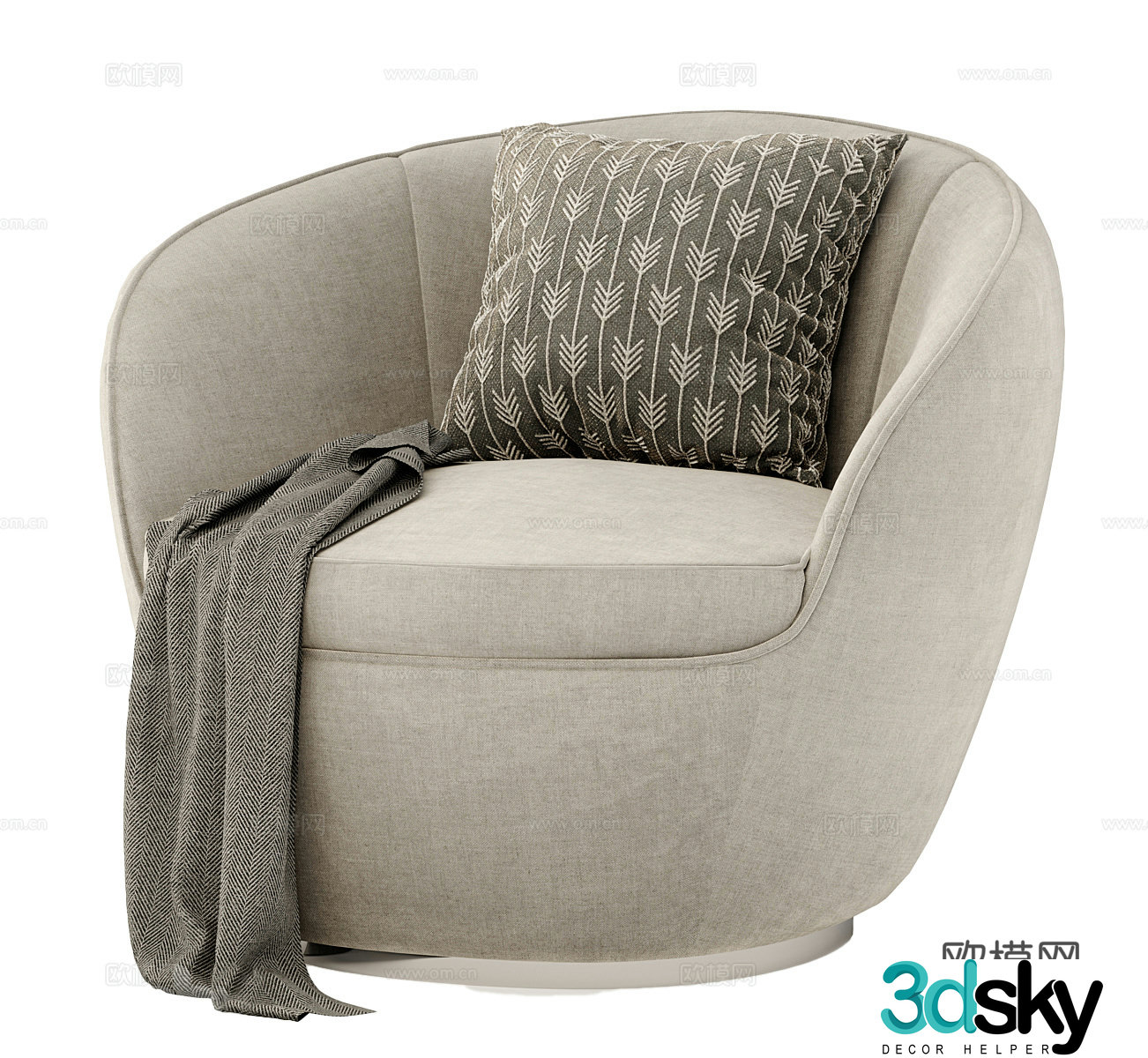 Fabric single sofa Fabric single chair Fabric sofa chair Sofa pillow Single chair pillow Sofa 3D model
