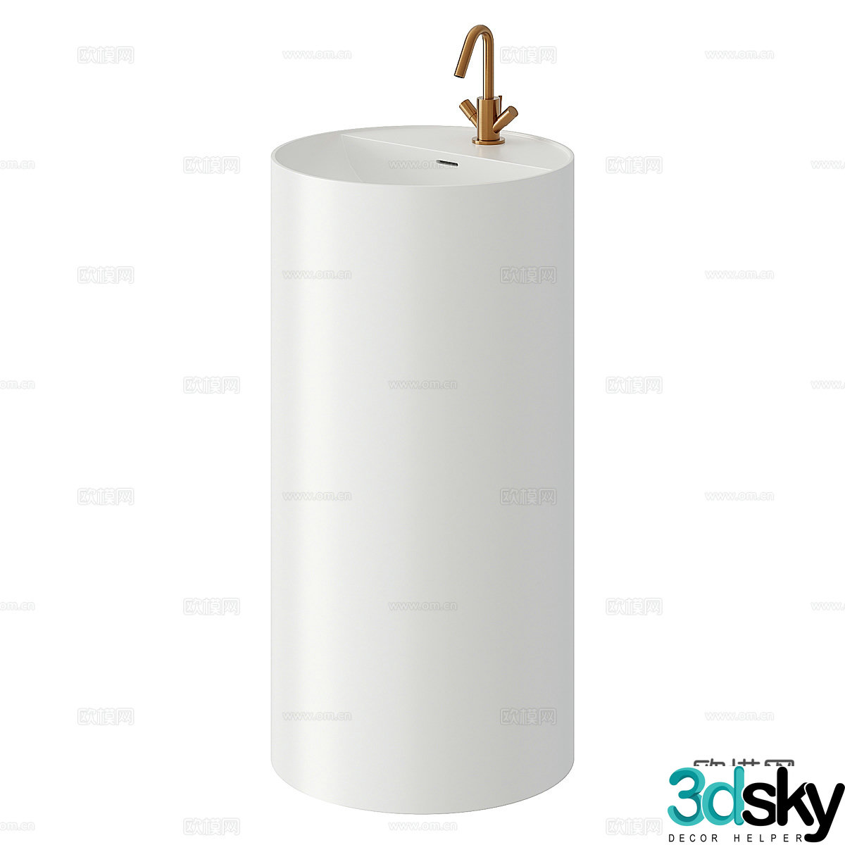 Modern light luxury wash basin column basin 3D model