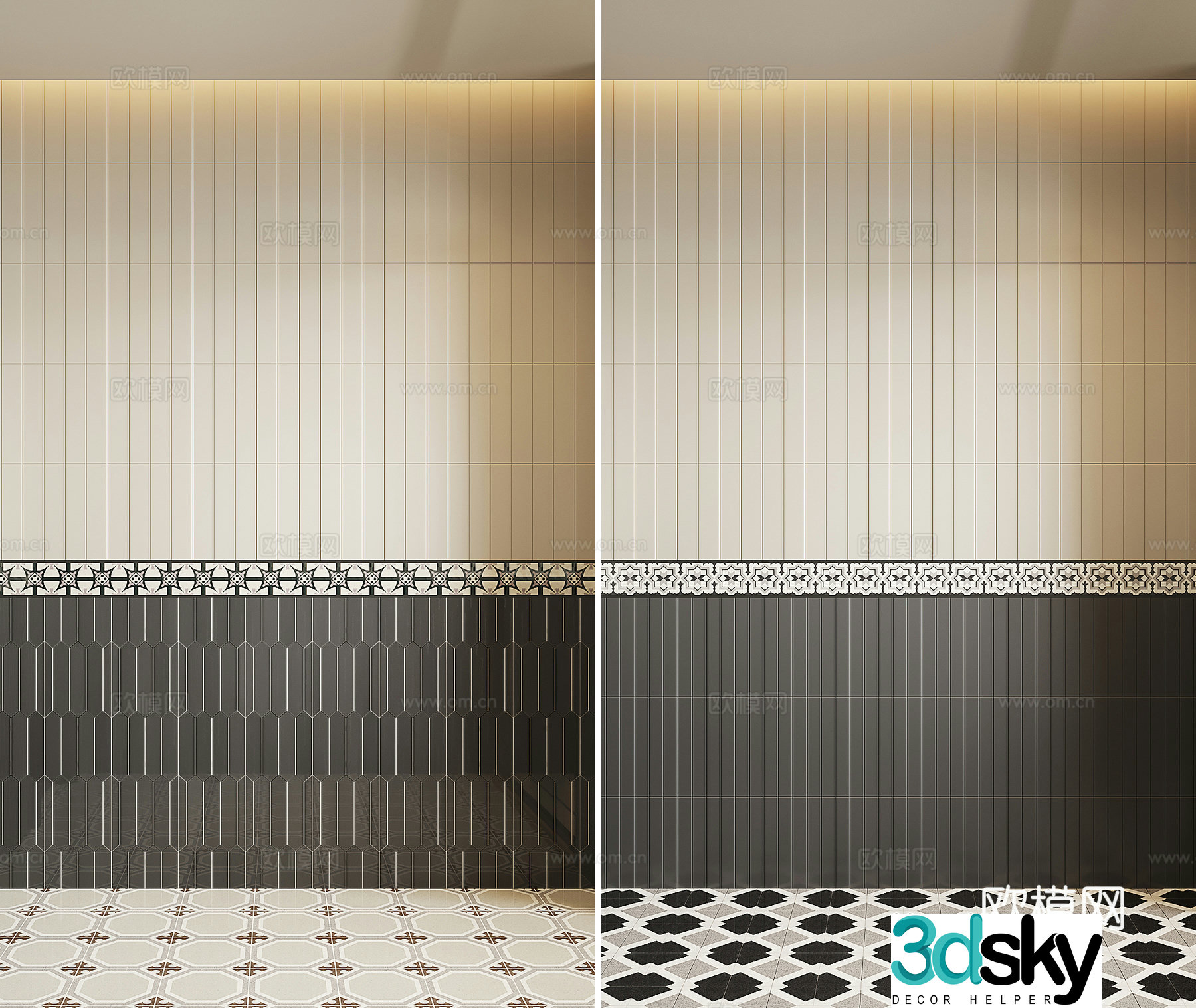 Modern floor wall tiles 3d model