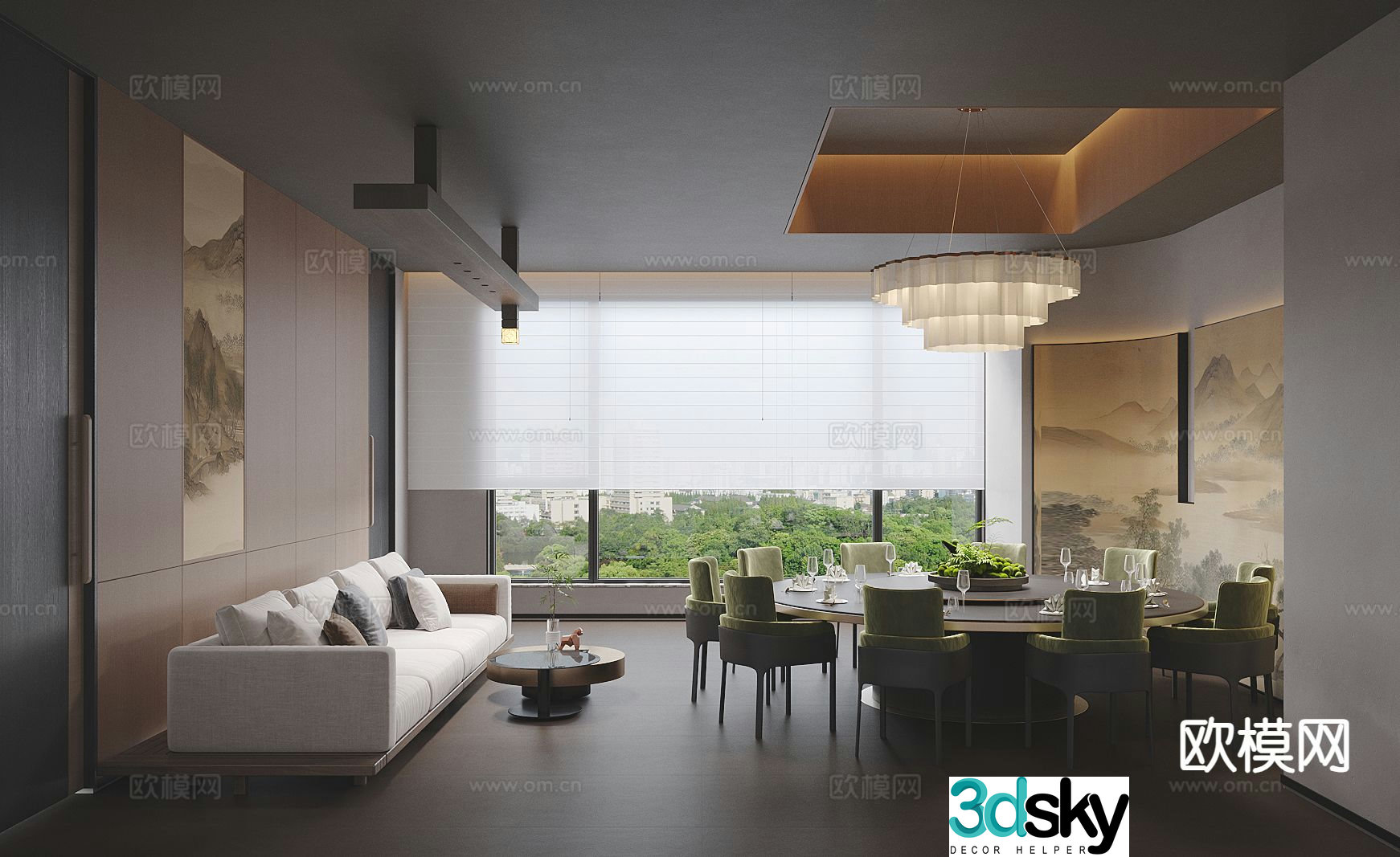 New Chinese restaurant private room 3D model