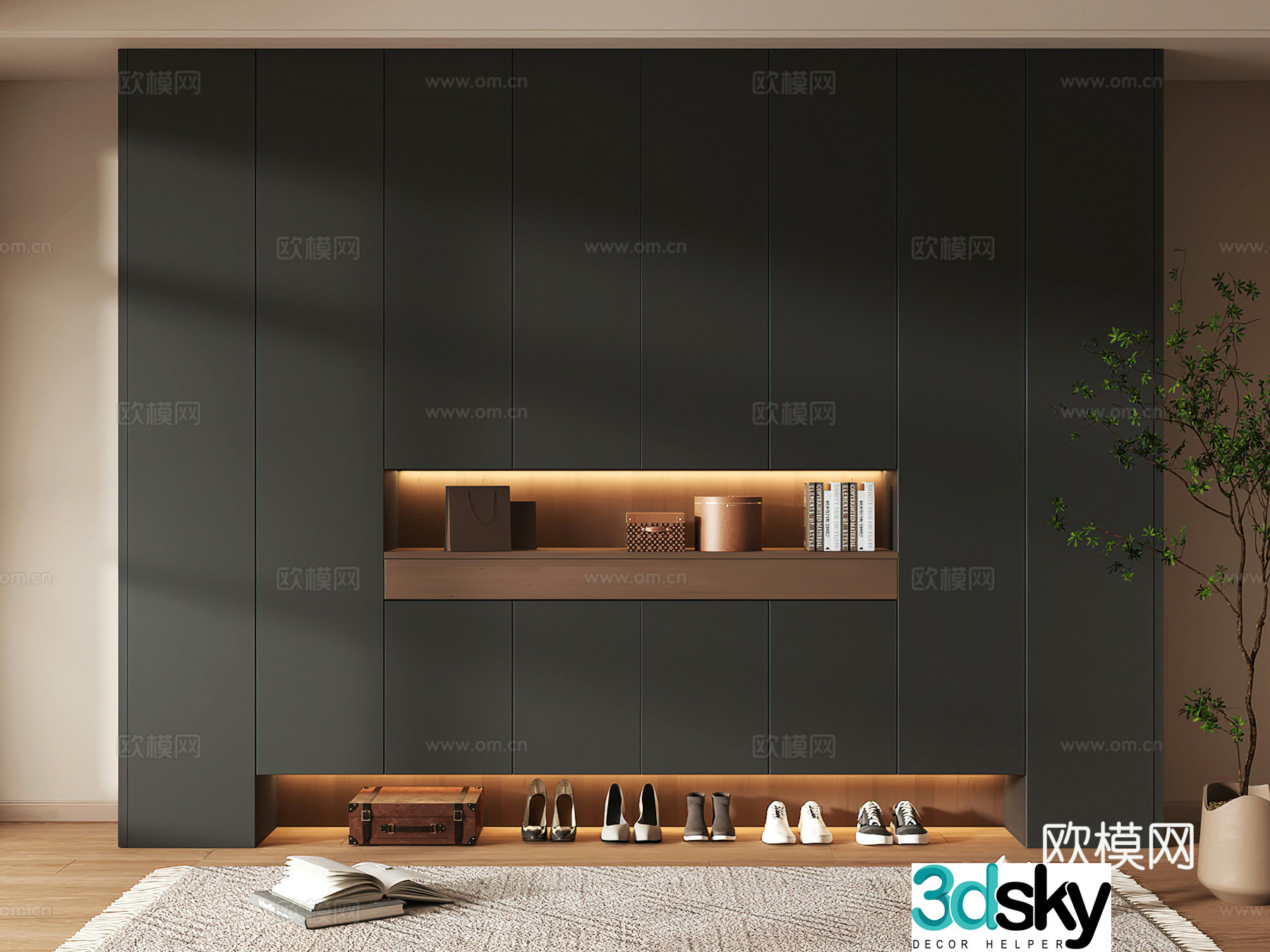 Shoe cabinet design shoe cabinet partition shoe cabinet porch shoe cabinet shoe cabinet rendering 3D model
