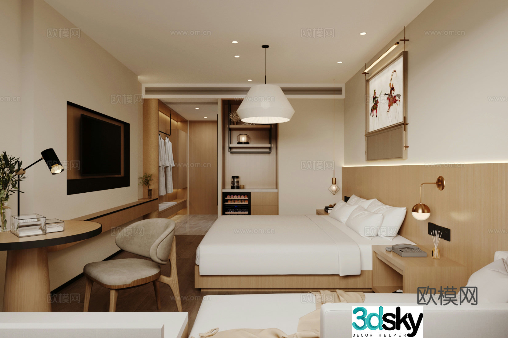 Logwood Wind Hotel Room B&B Suite 3D Model