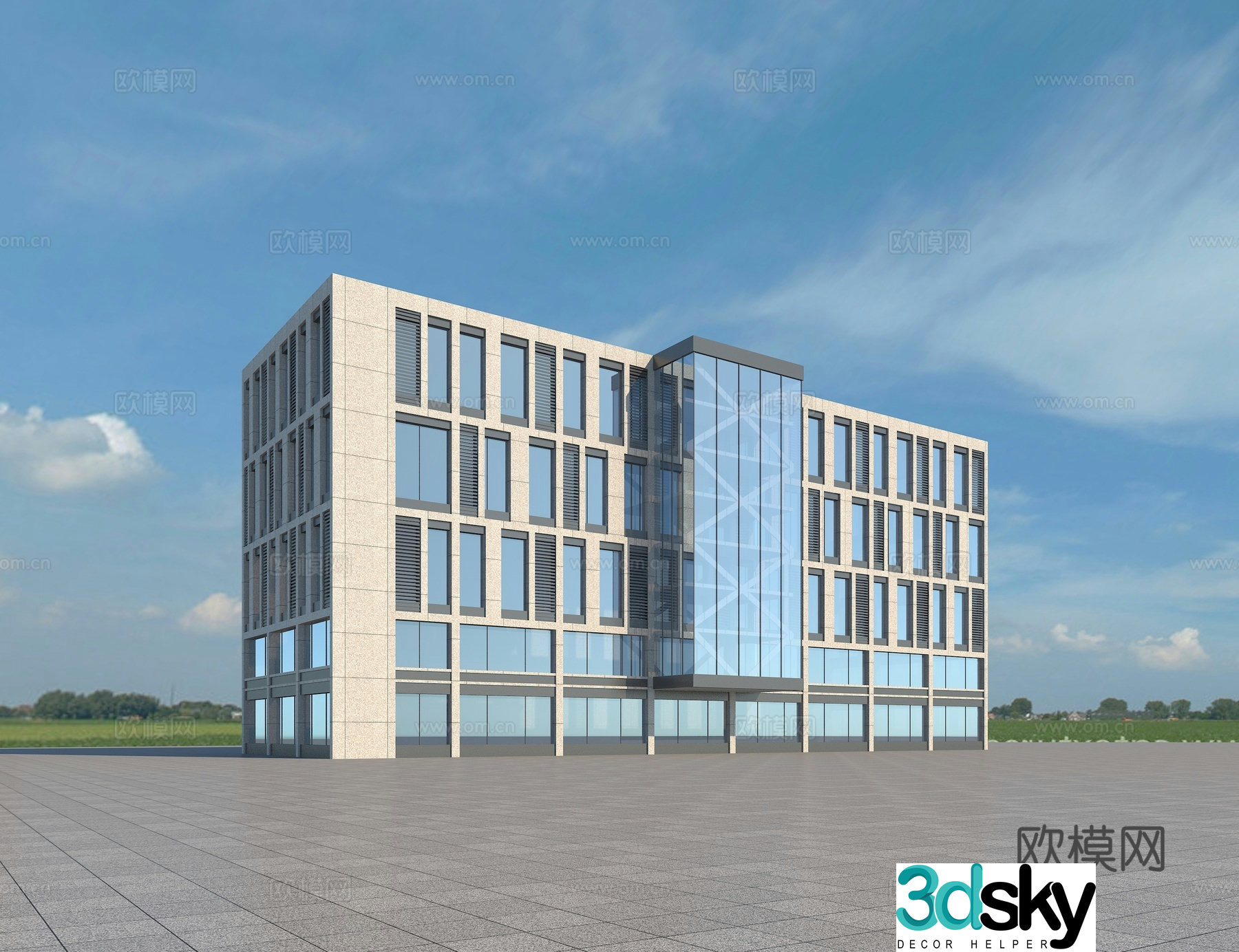 Modern Industrial Park Modern Office Building 3D Model