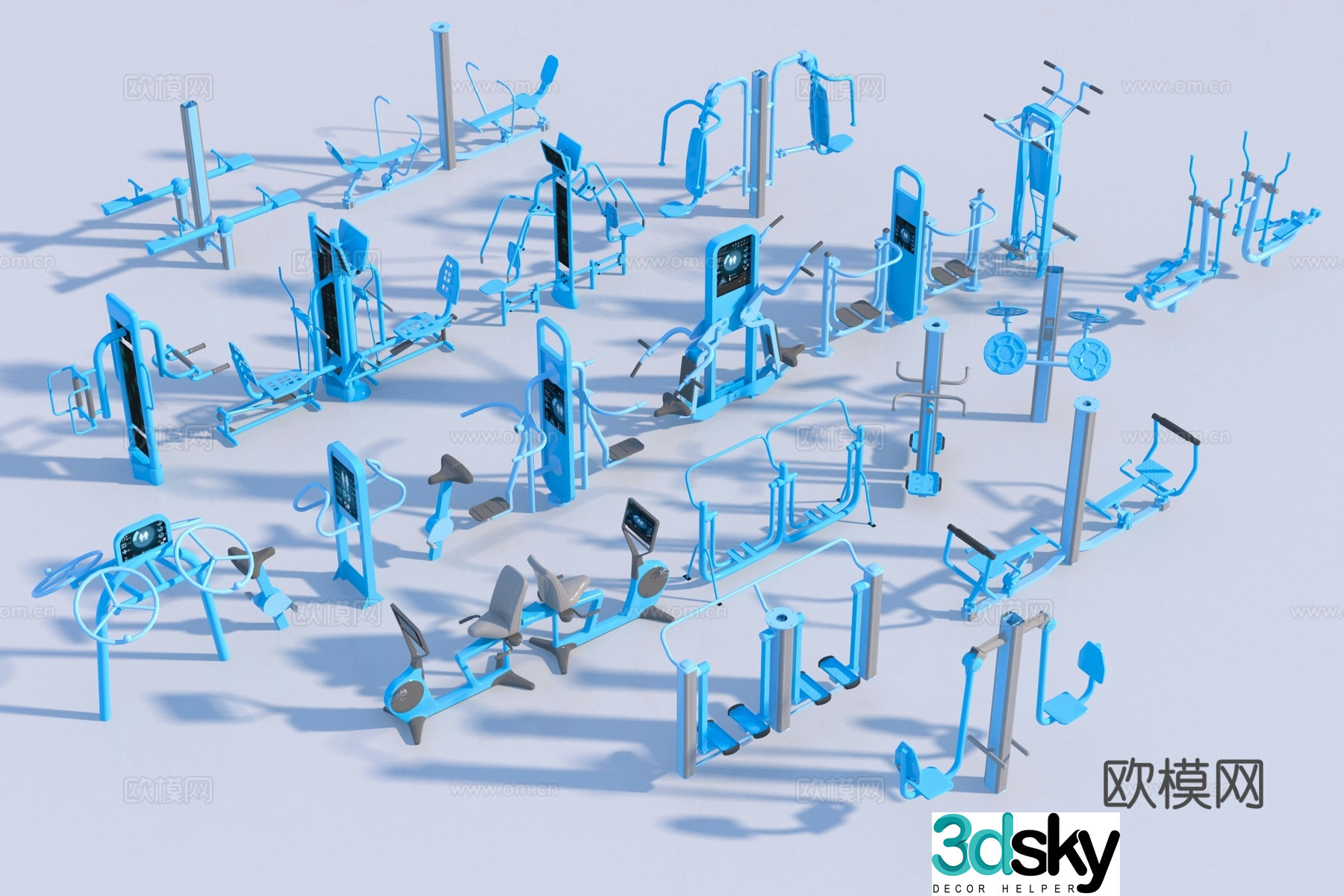 Modern smart fitness equipment 3D model