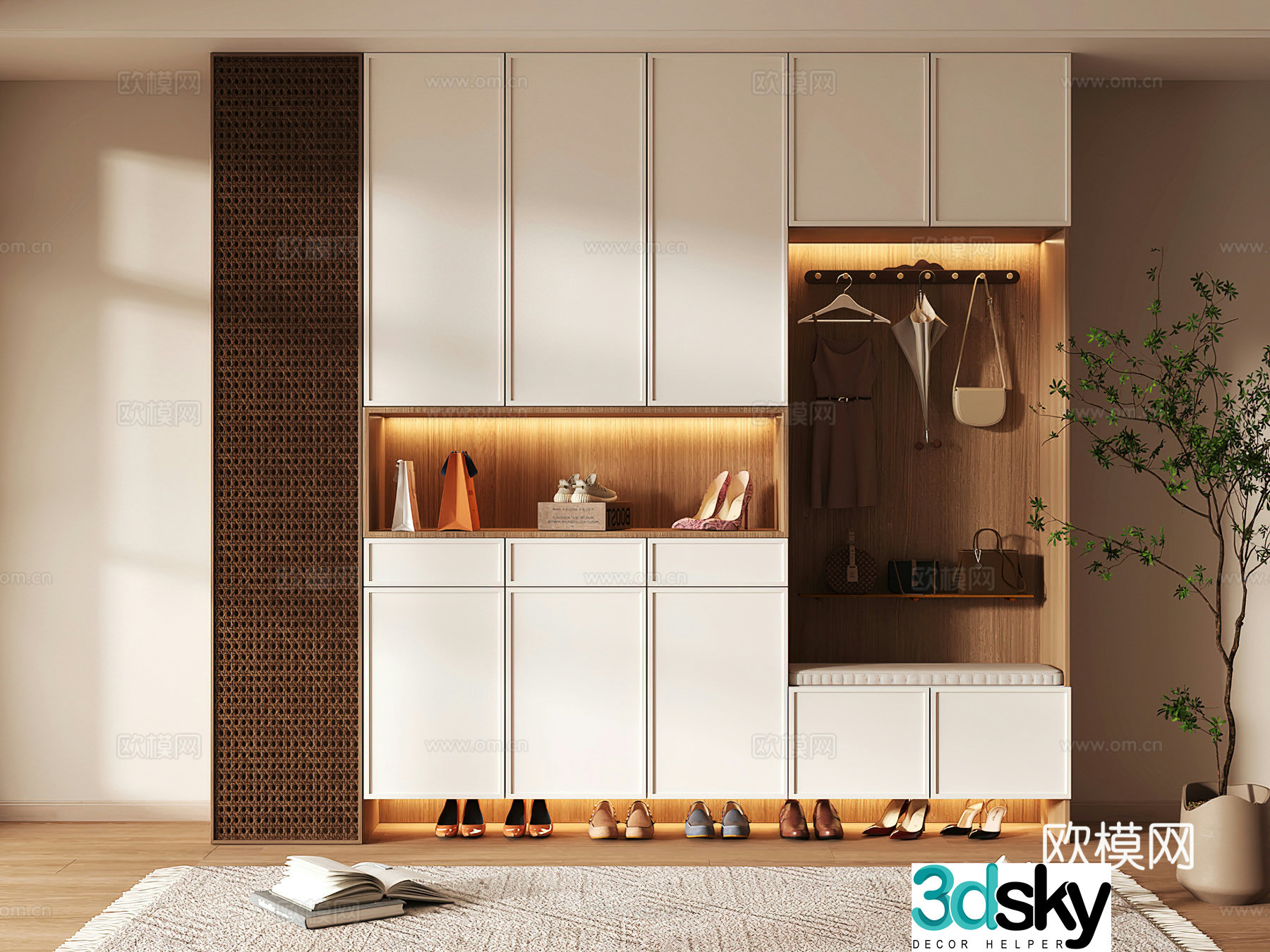 Shoe cabinet design shoe cabinet partition shoe cabinet porch shoe cabinet shoe cabinet rendering 3D model