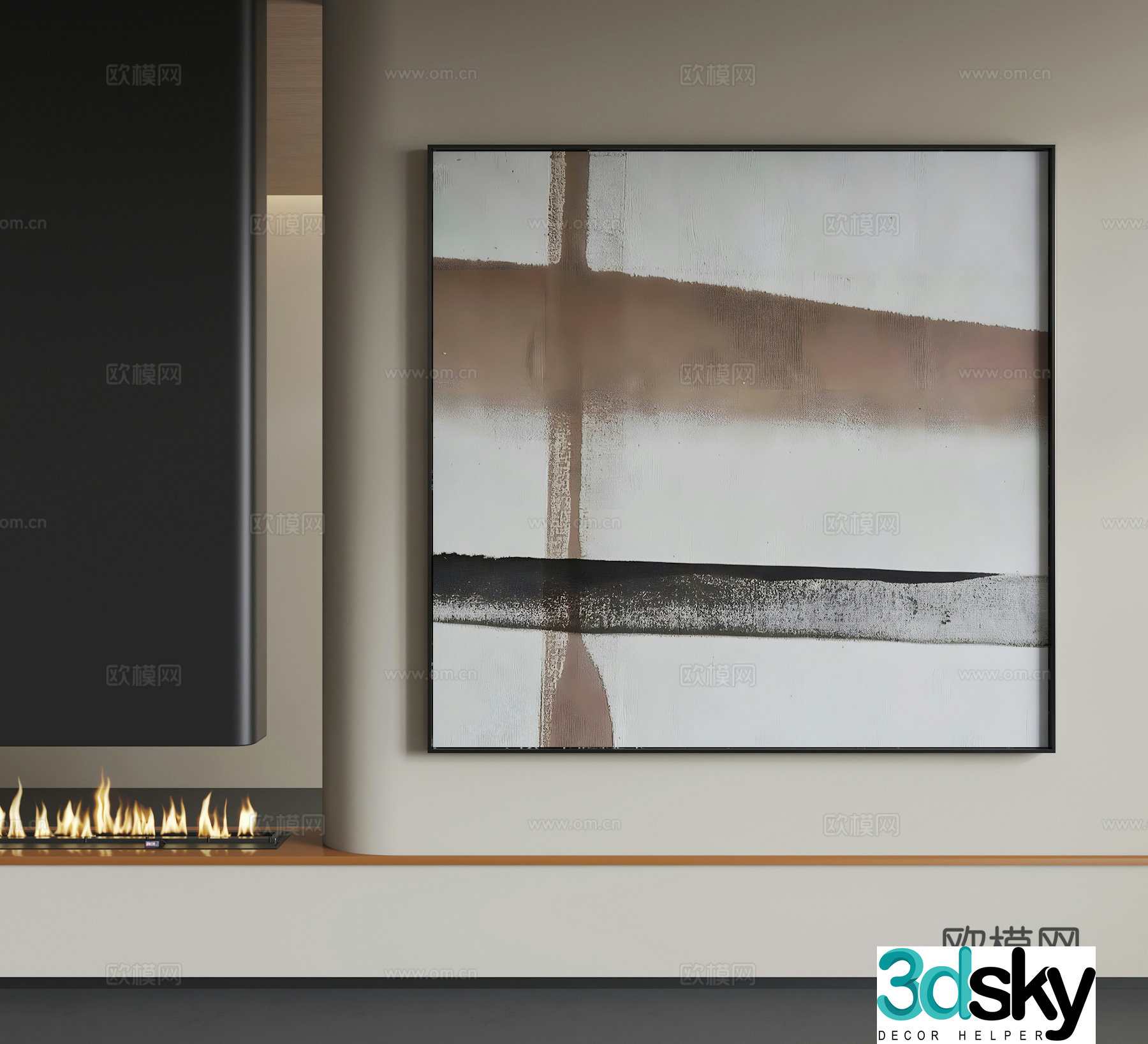 Modern abstract hanging paintings Modern minimalist hanging paintings Modern Italian hanging paintings 3D model