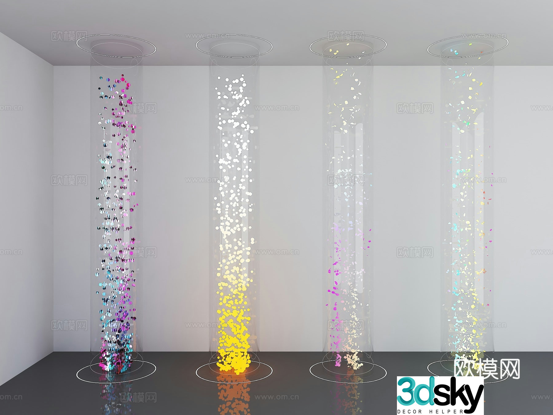 Modern pillars Technology pillars Stained glass pillars Carbon drum pillars Exhibition hall pillars Shopping mall 3d model
