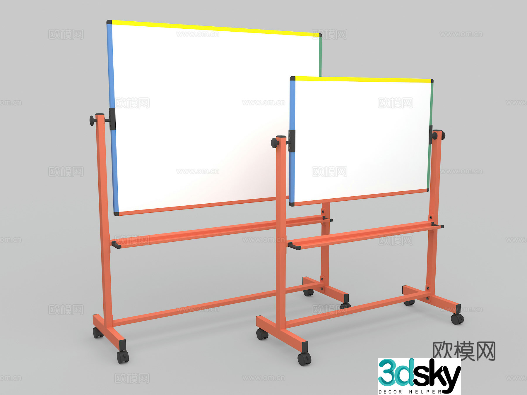 Whiteboard Blackboard Mobile Blackboard Writing Board 3D Model