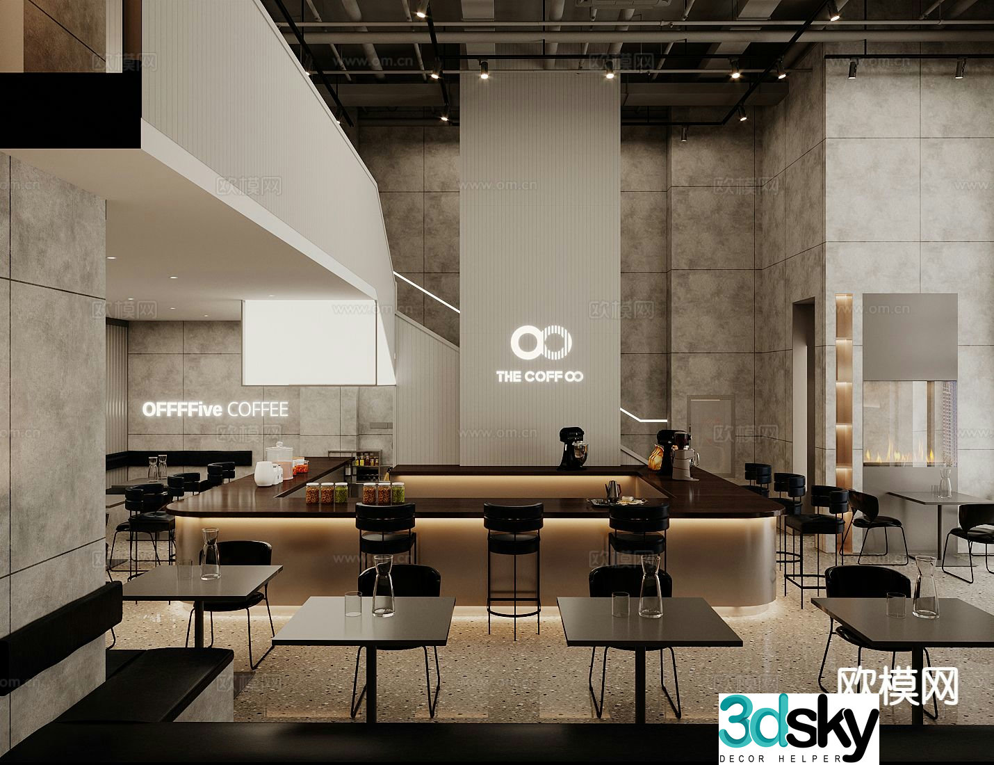 Modern cafe 3d model