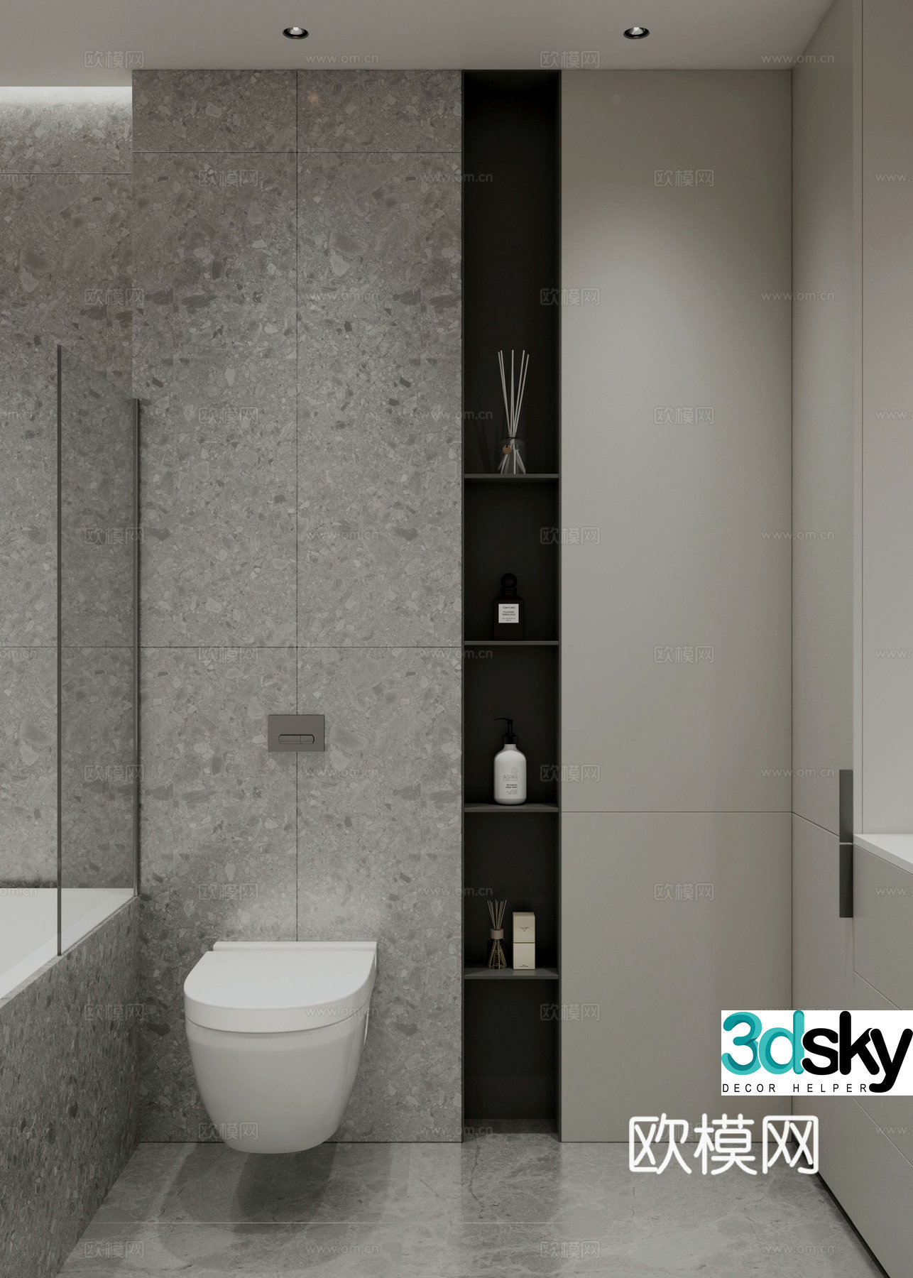 Modern minimalist bathroom 3d model