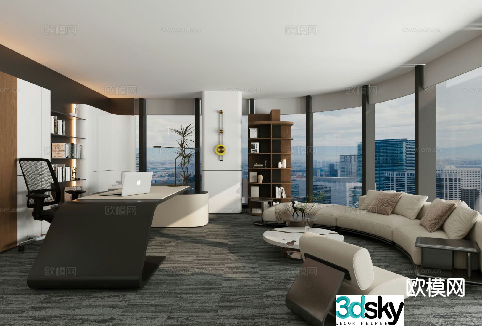 Modern General Manager Office Chairman Office 3D Model