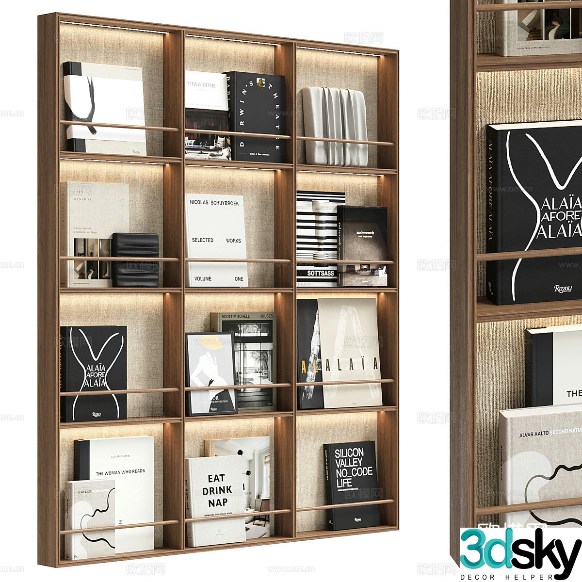 New Chinese style light luxury decorative cabinet bookcase bookcase bookshelves 3D model