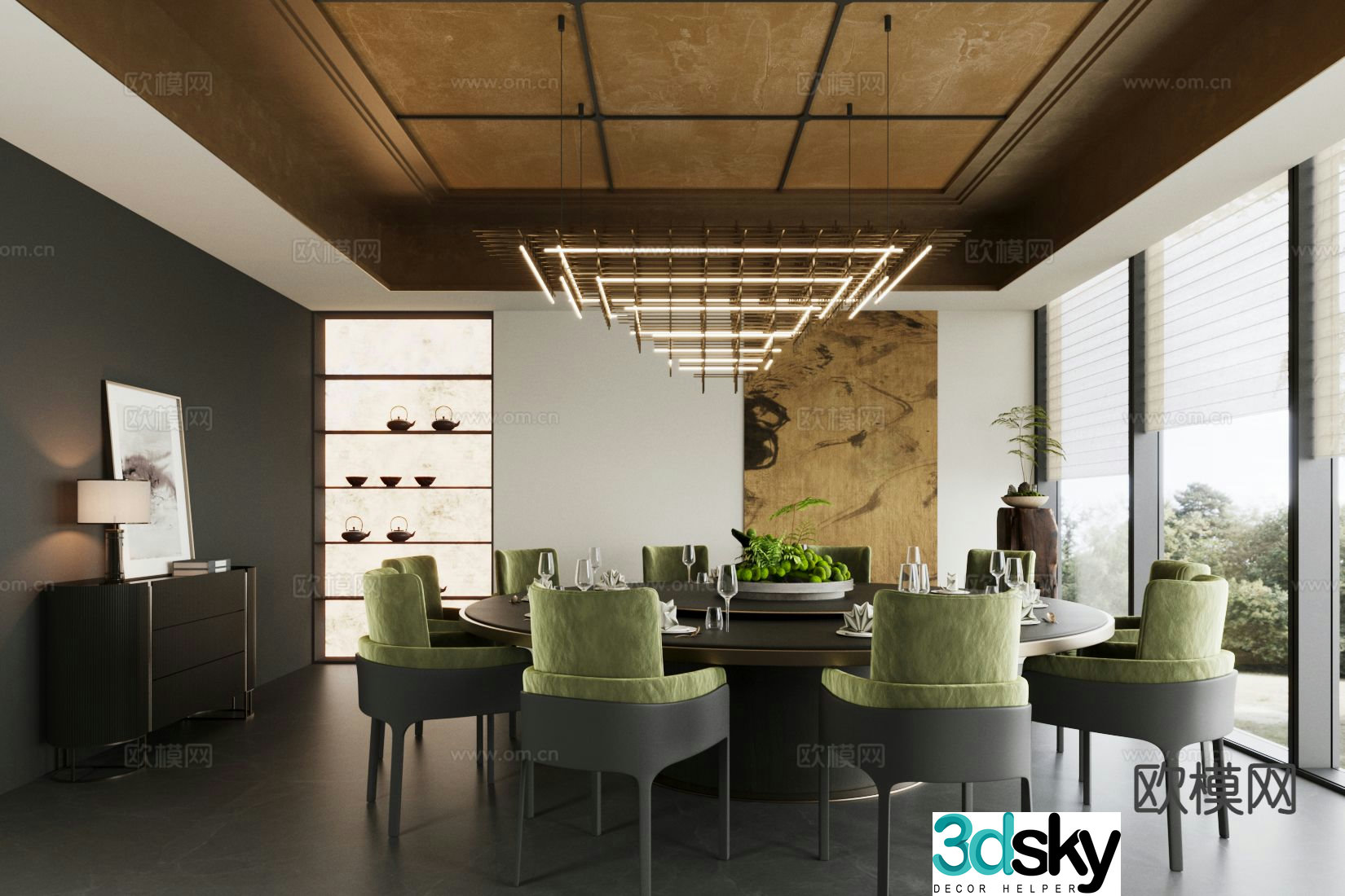 Chinese restaurant private room 3D model