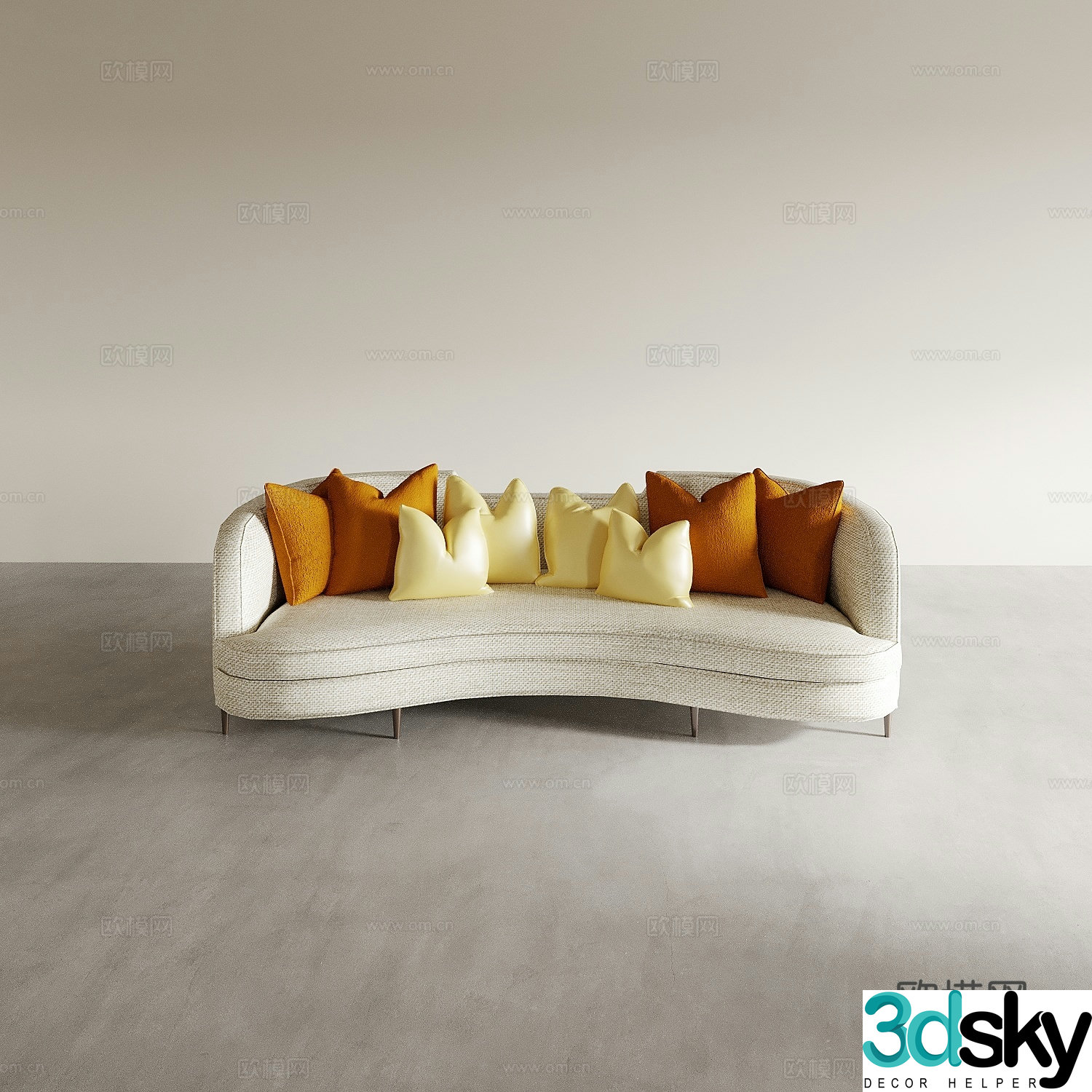 Living room living room sofa sofa coffee table combination sofa background wall lazy sofa casual sofa 3d model