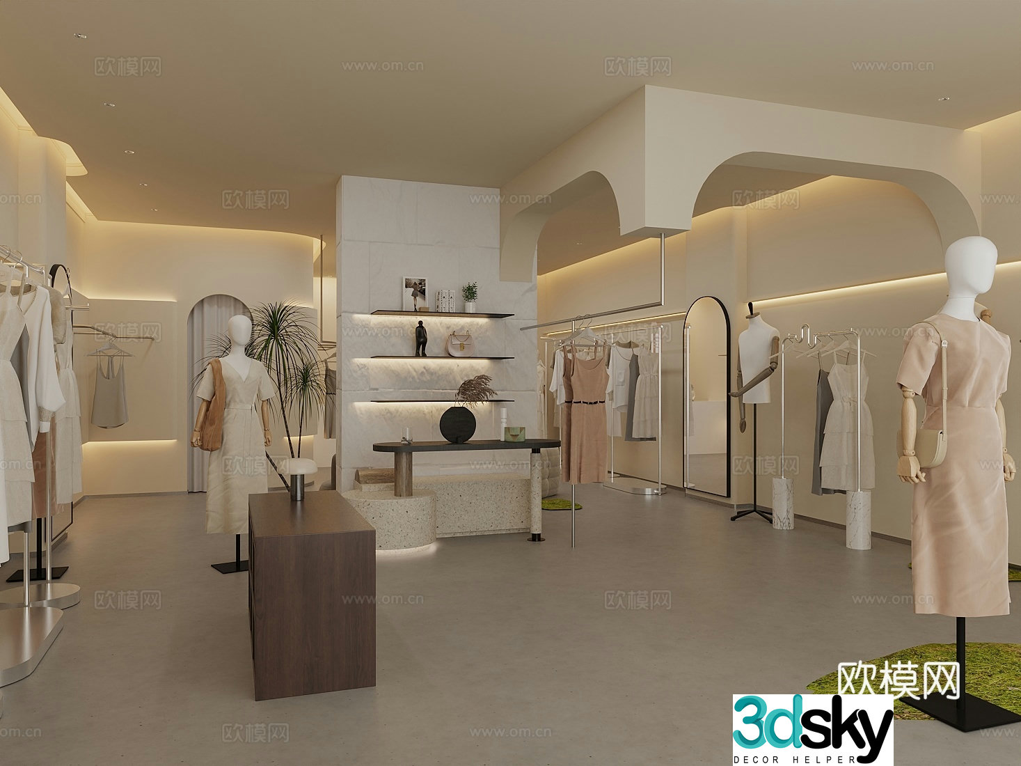 Modern clothing store Clothing store Women’s clothing store Clothing display stand Display stand 3D model